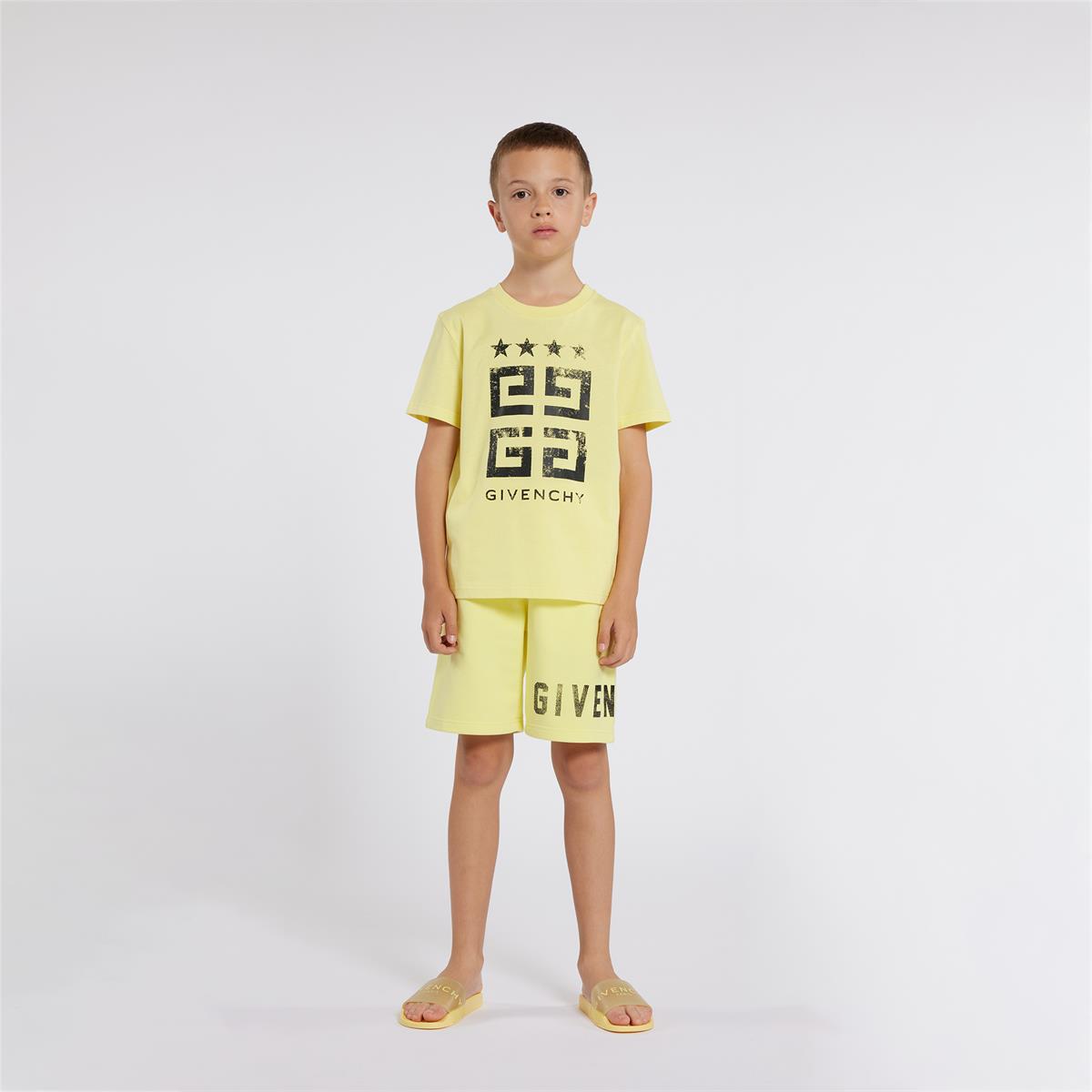 Boys Yellow Logo Cotton T-Shirt