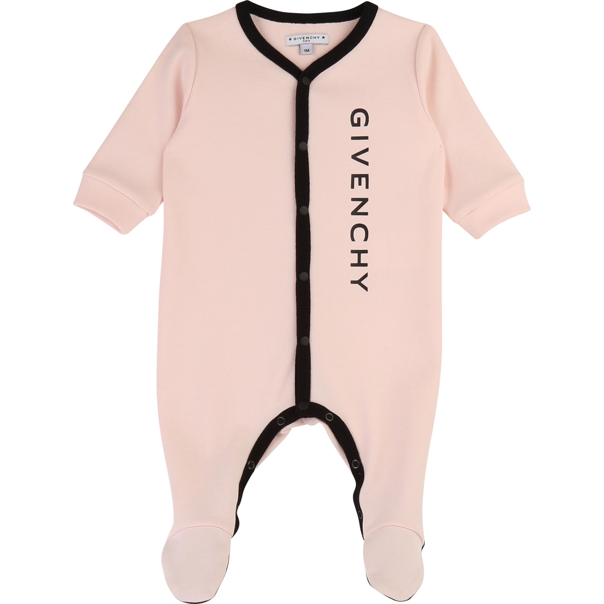 Baby Girls Pink Logo Cotton Babysuit