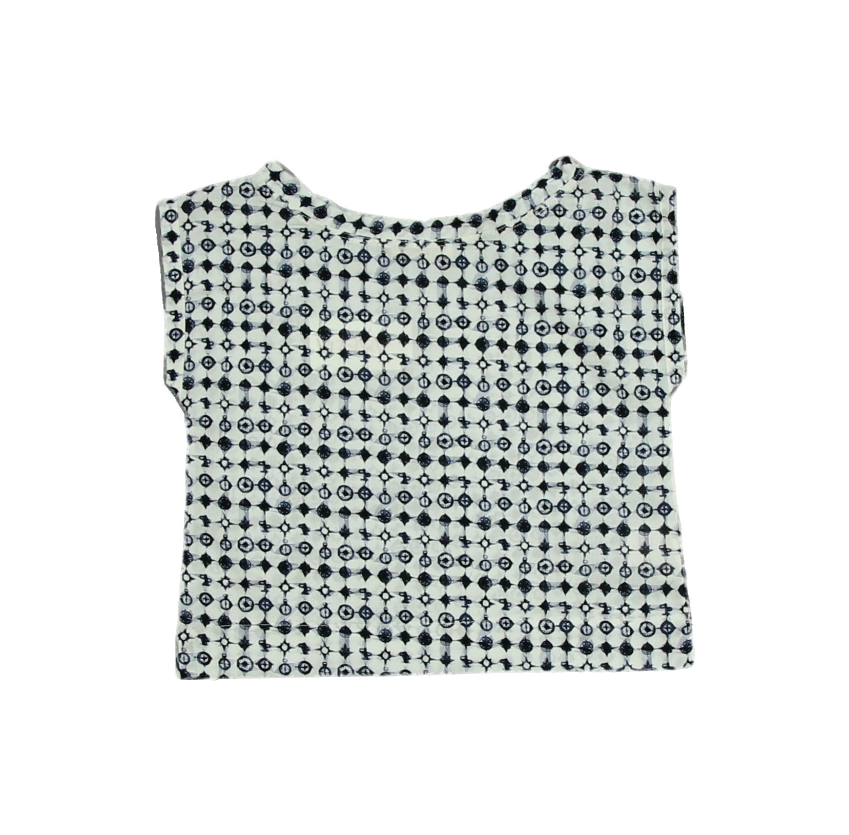 Girls Navy & White Cotton Top