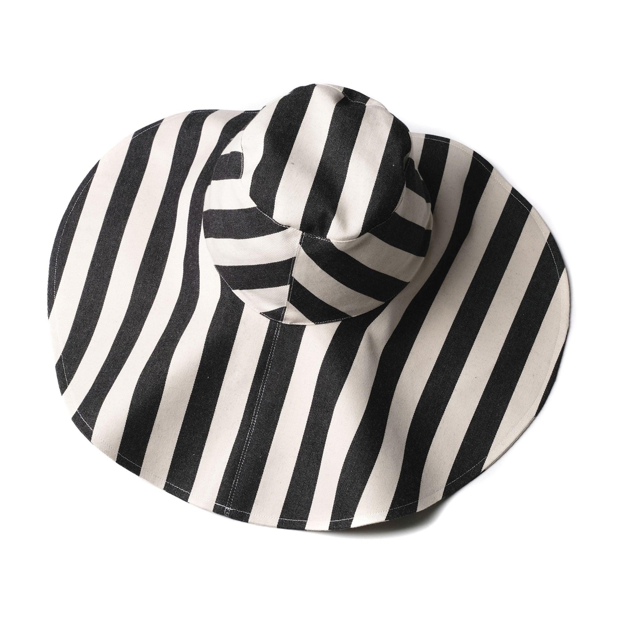 Girls Black Stripes Cotton Hat