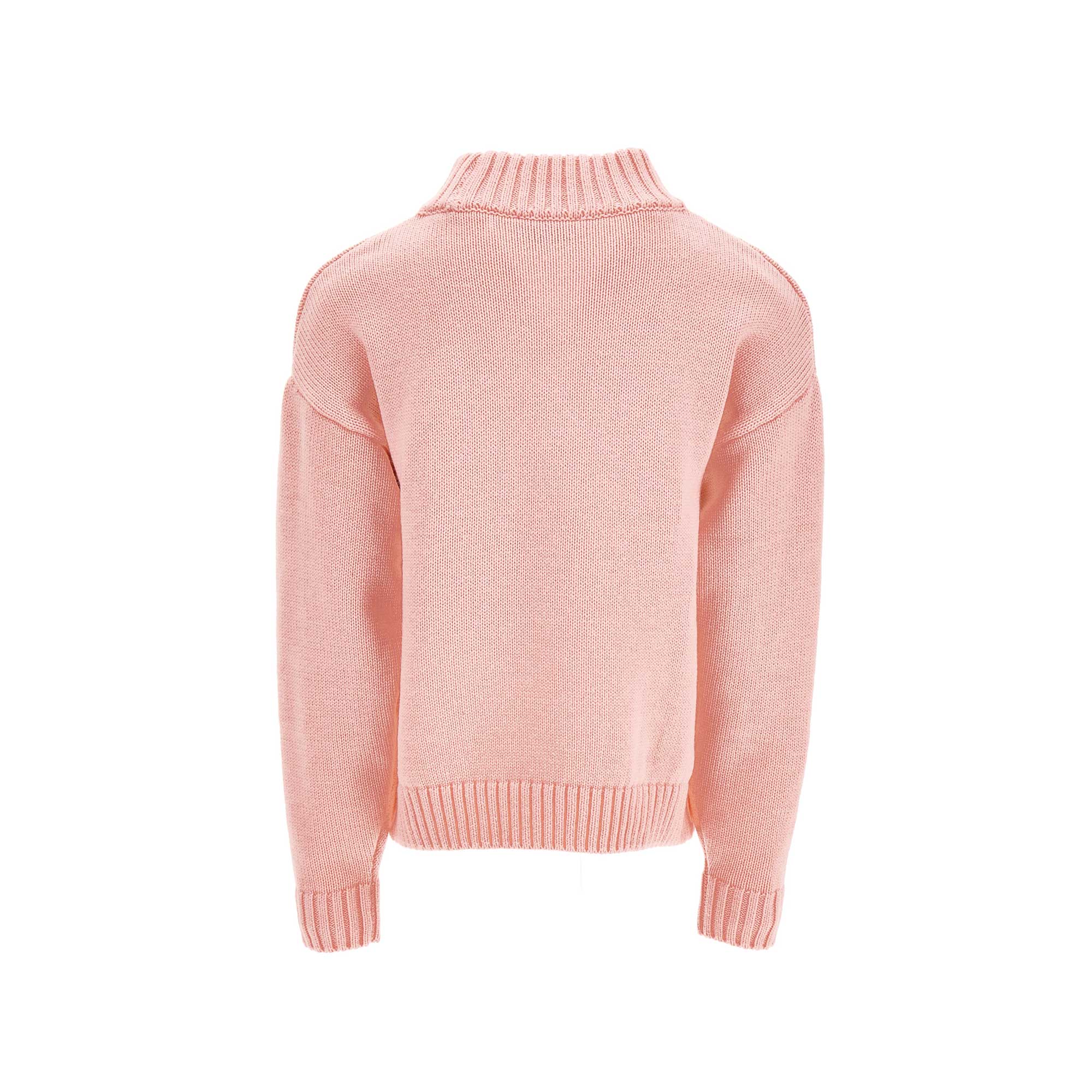 Girls Pink Logo Cotton Sweater