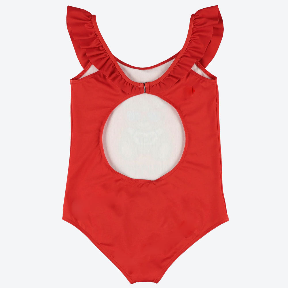 Girls Red Logo Swimsuit