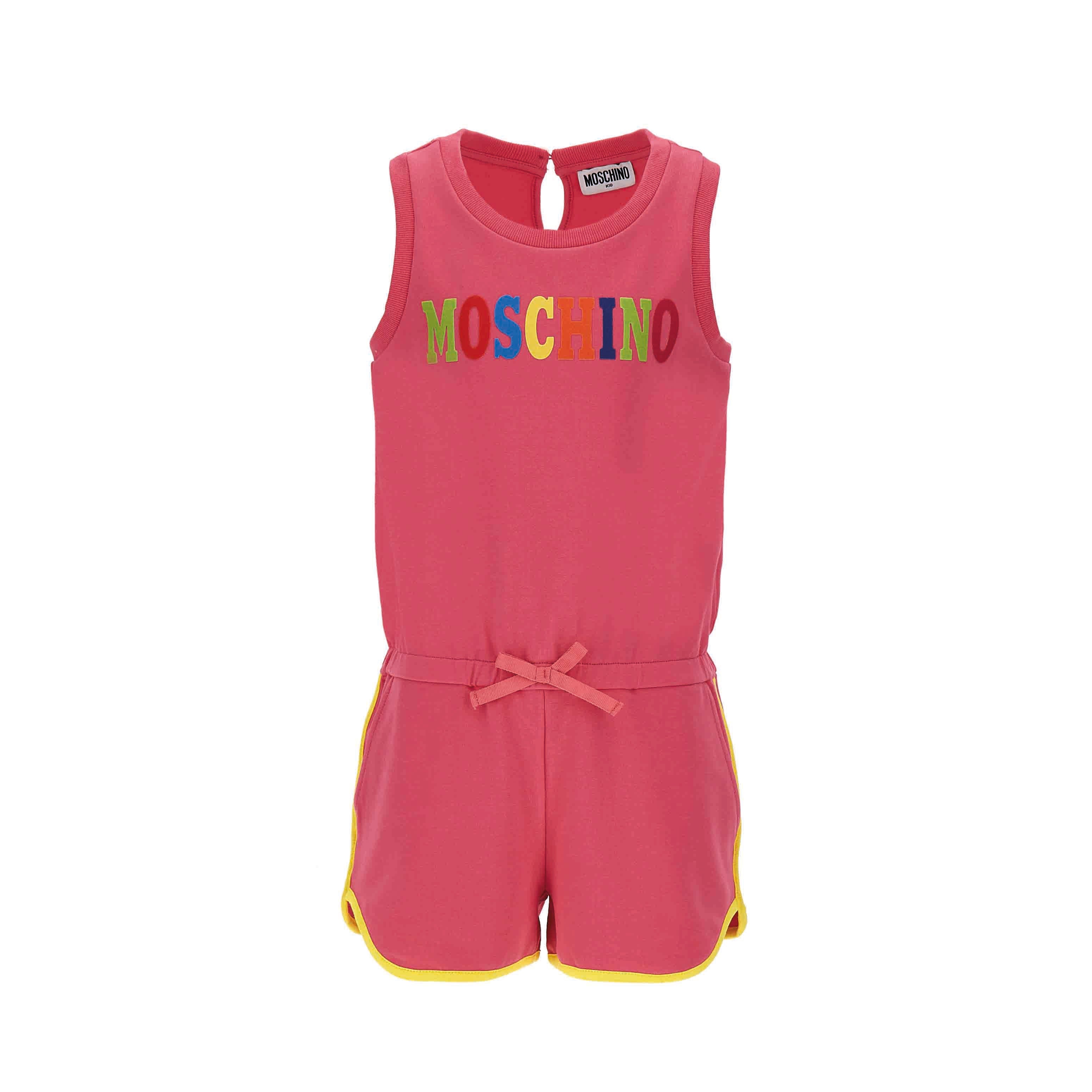 Girls Pink Logo Romper
