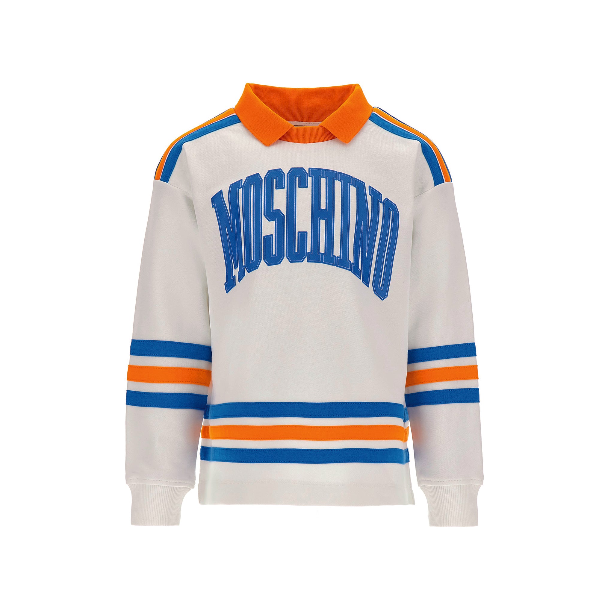 Boys White Logo Cotton Sweatshirt