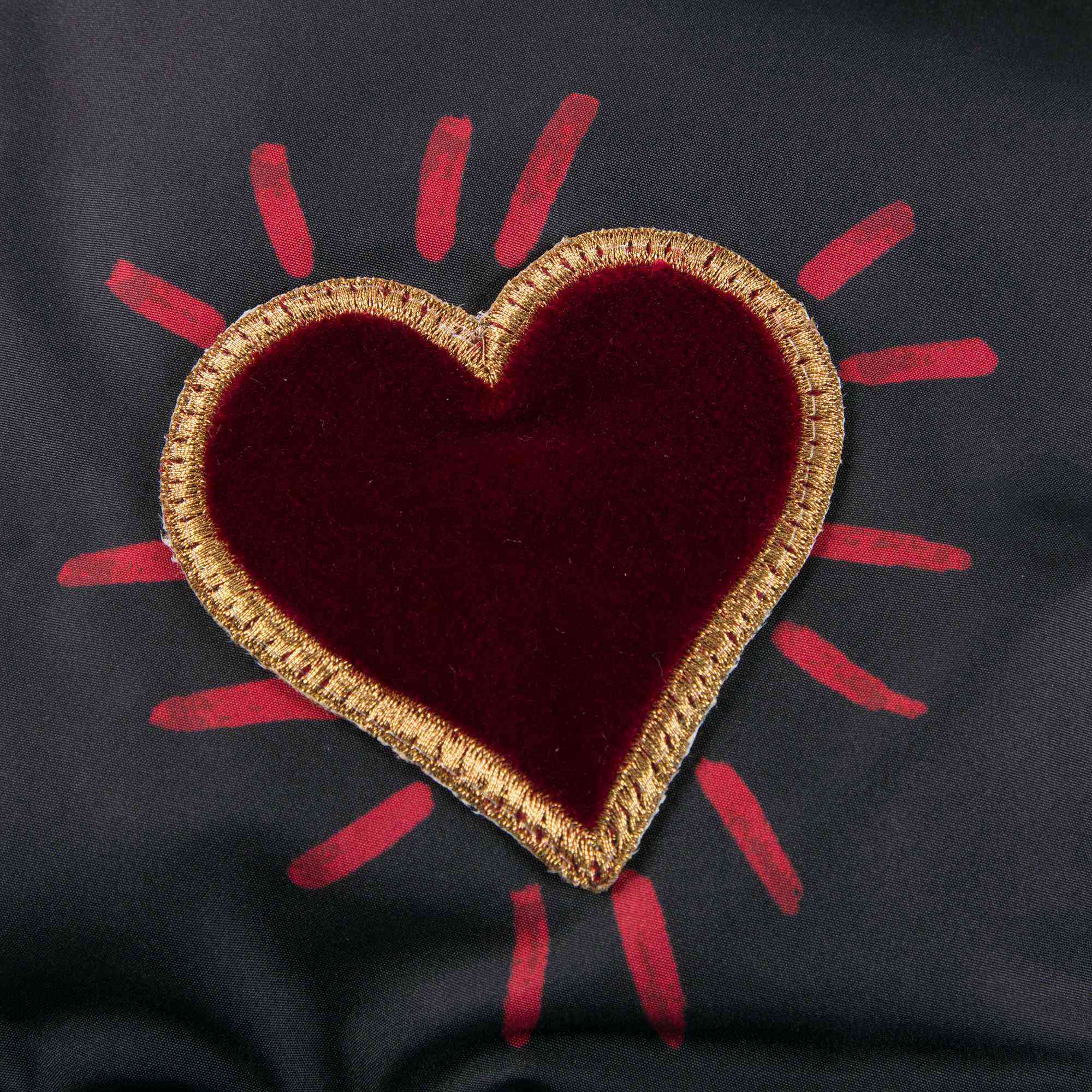 Girls Black "My Love" Polyester Coat