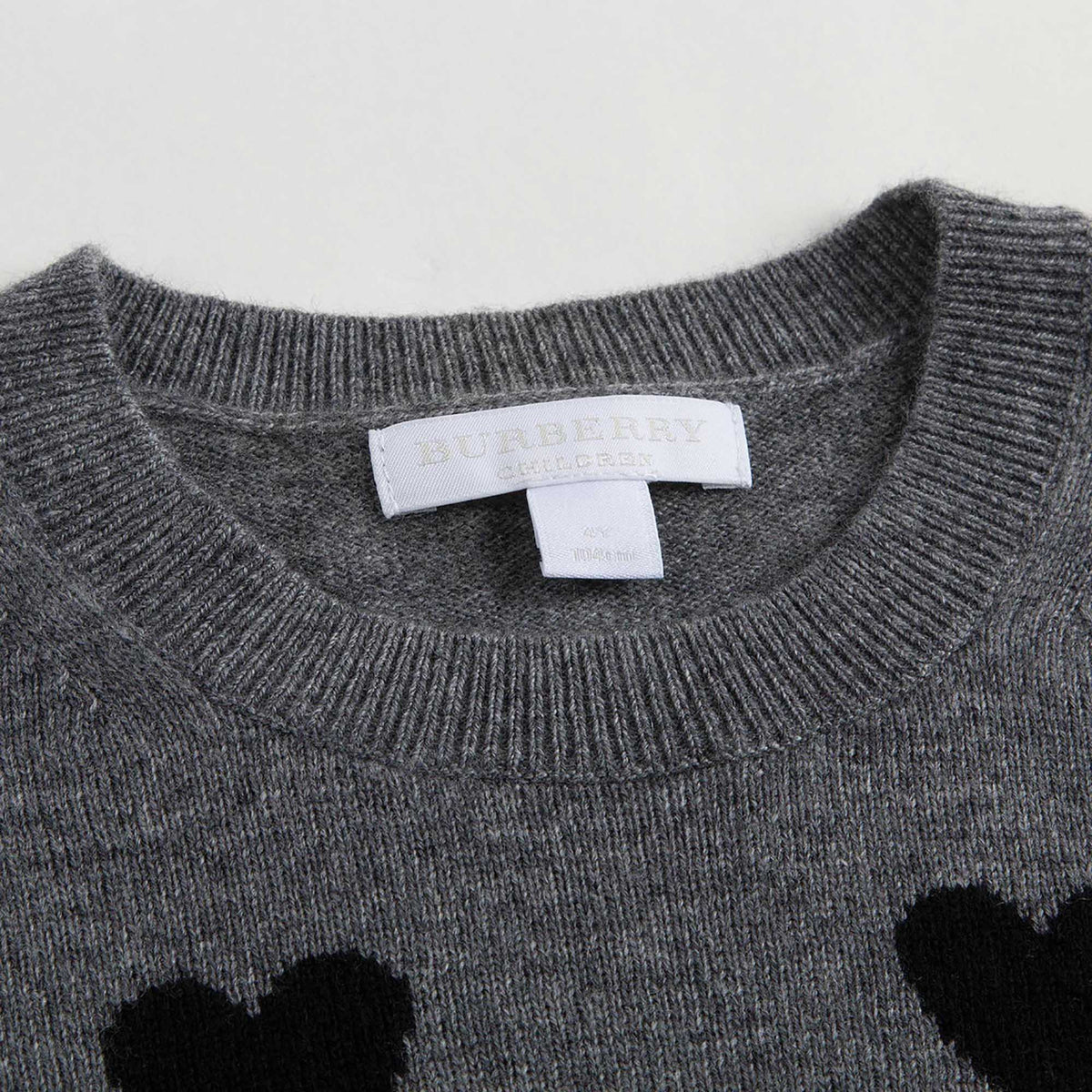Girls Grey Heart Trims Wool & Cashmere Sweater - CÉMAROSE | Children's Fashion Store - 4