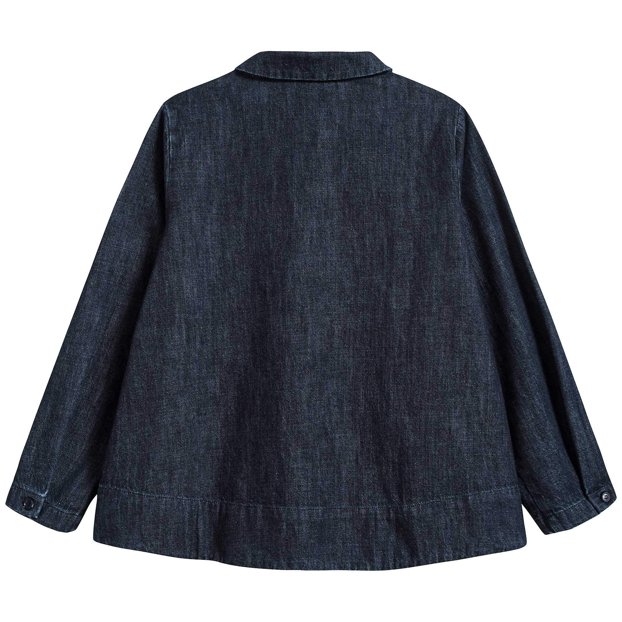 Girls Dark Blue Cotton Shirt