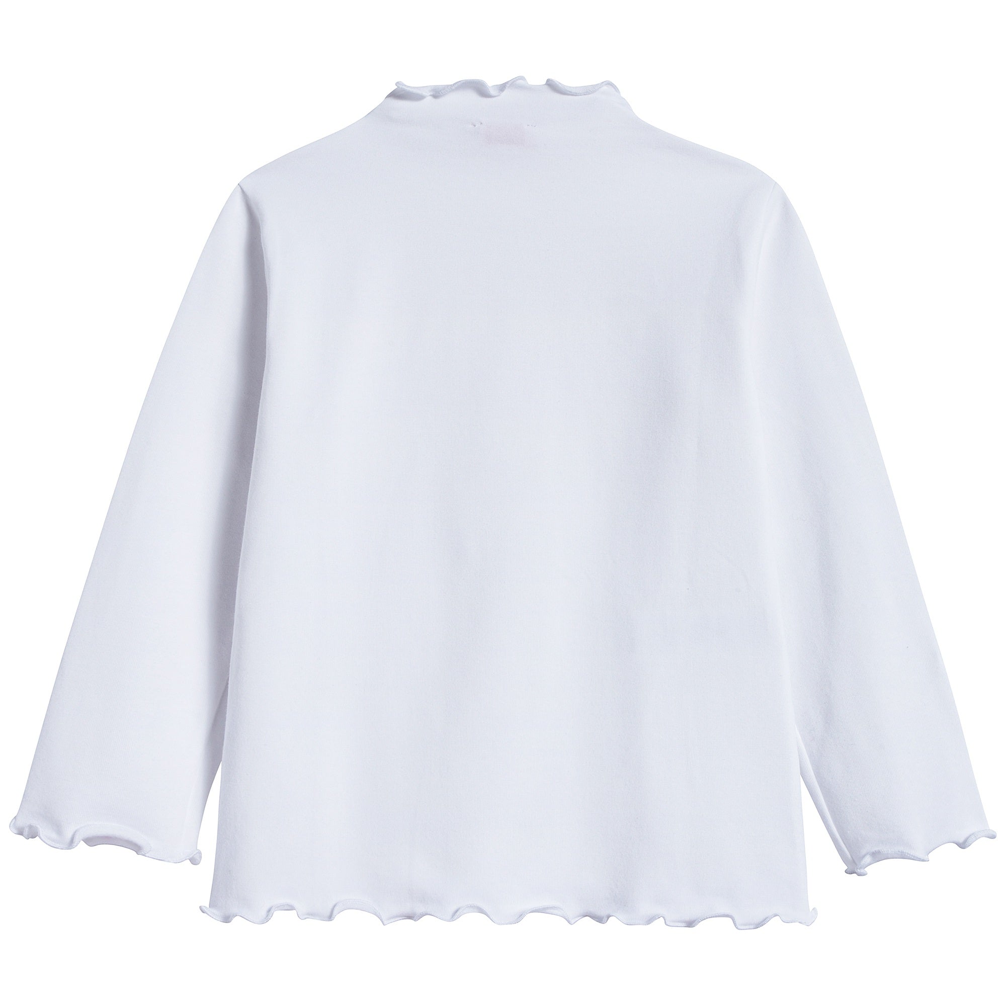 Girls White Cotton T-shirt
