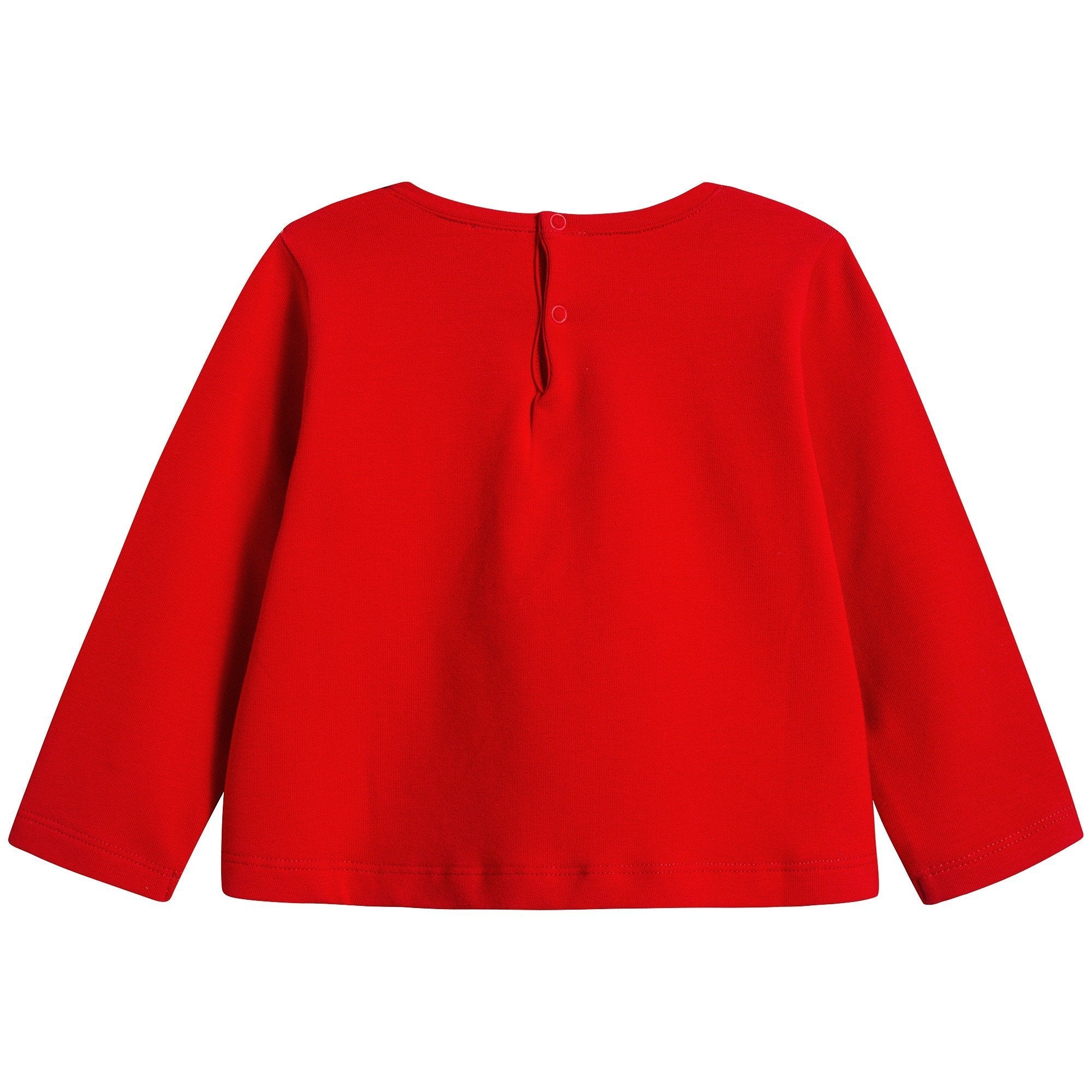 Girls Lava Red & Solver Cotton T-shirt