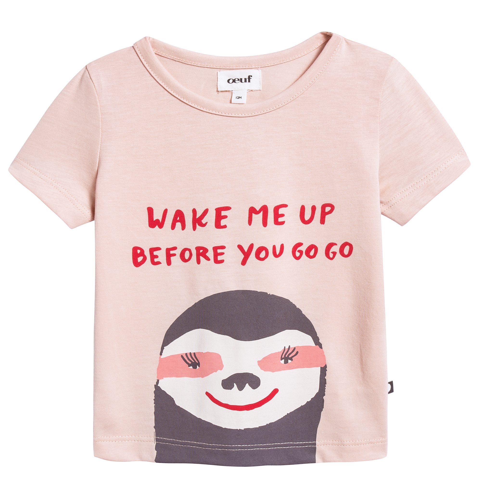 Girls Pink & Sloth Organic Pima Cotton T-shirt