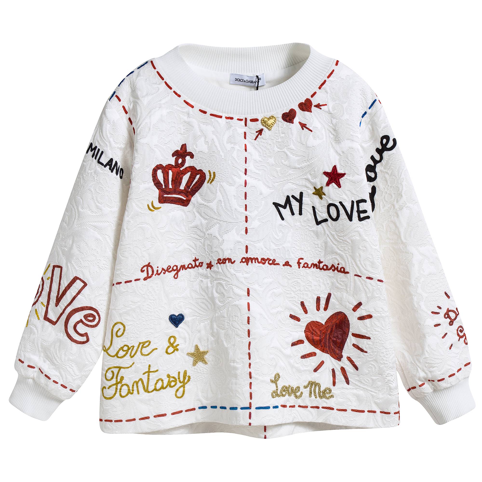 Girls White 'Love' Top