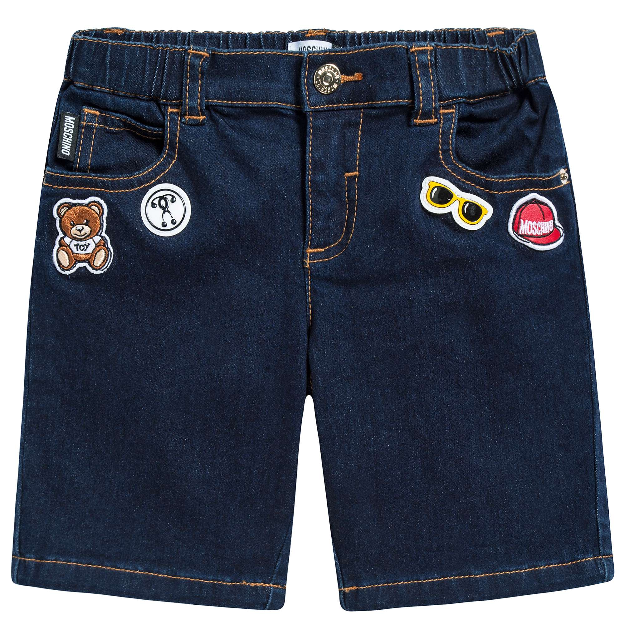 Baby Girls & Boys Dark Blue Cotton Shorts