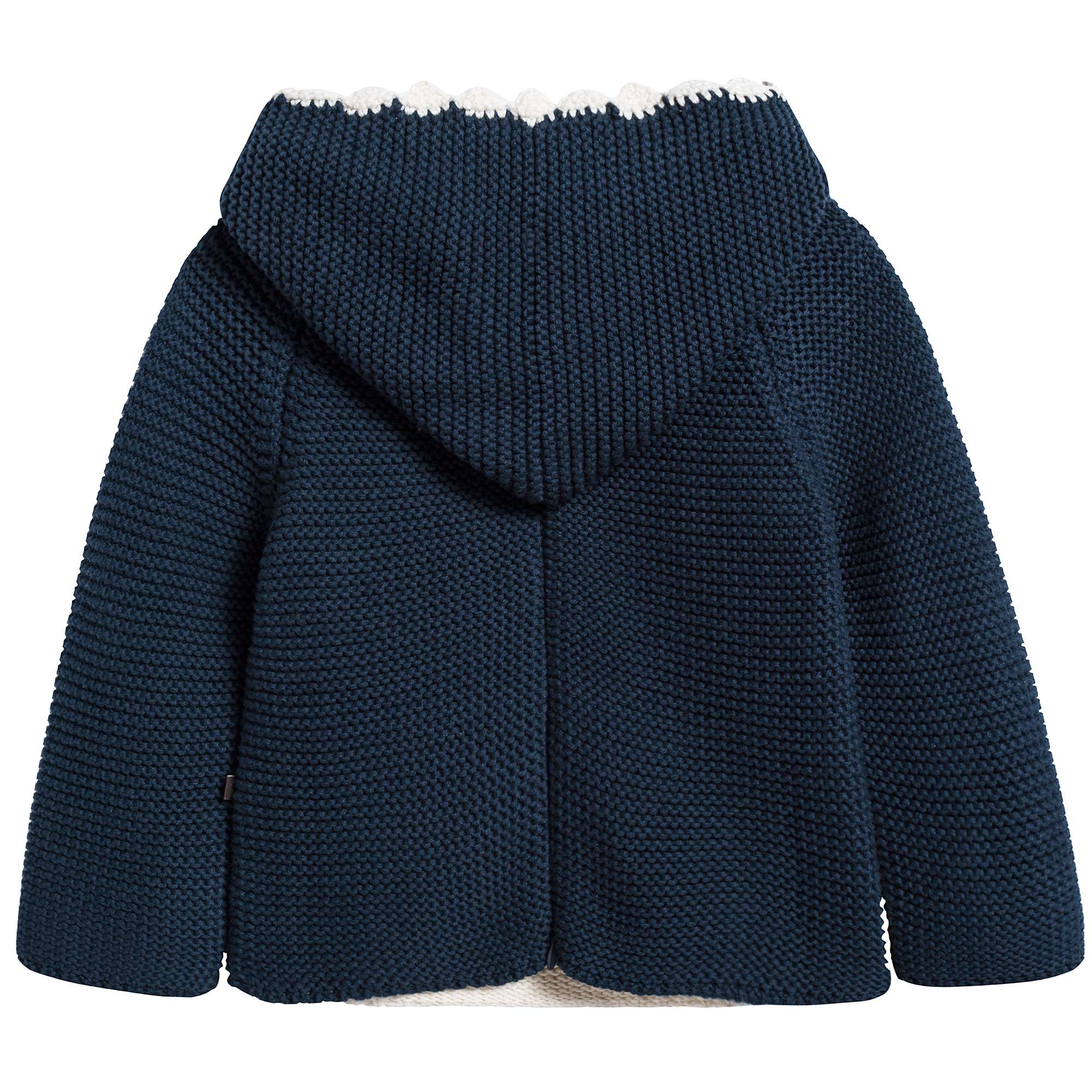 Baby Dark Navy & White Cotton Shark Hoodie