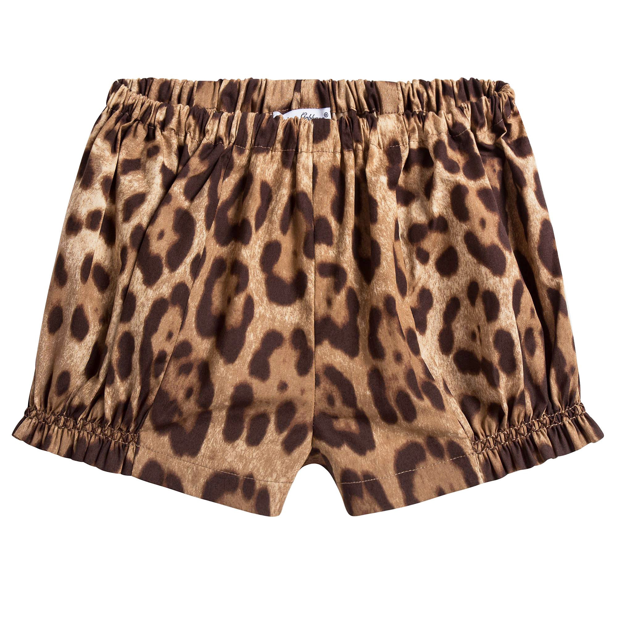 Girls Leopard Print Zambia Top & Shorts Set