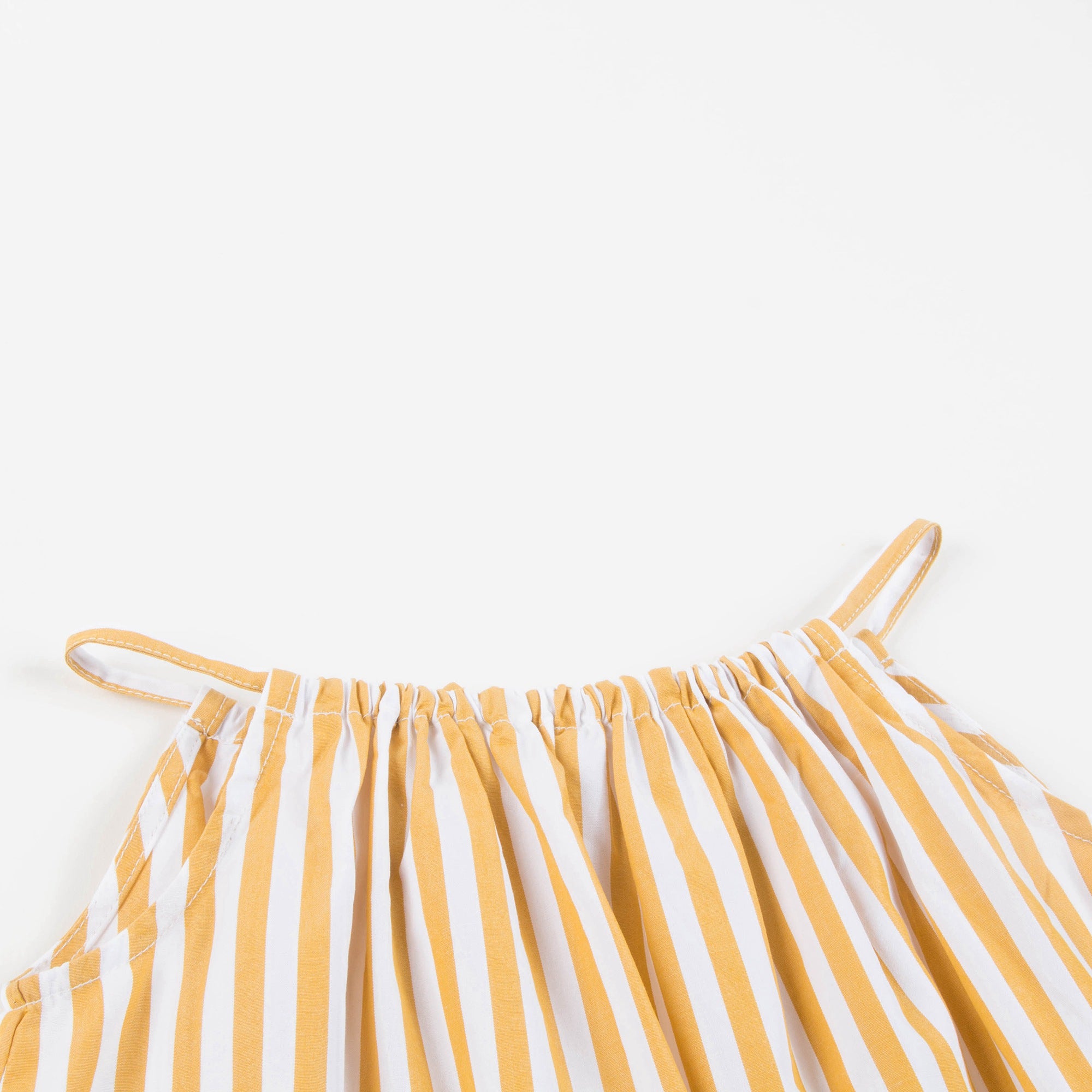 Baby Girls Yellow Stripe Cotton Woven Dress