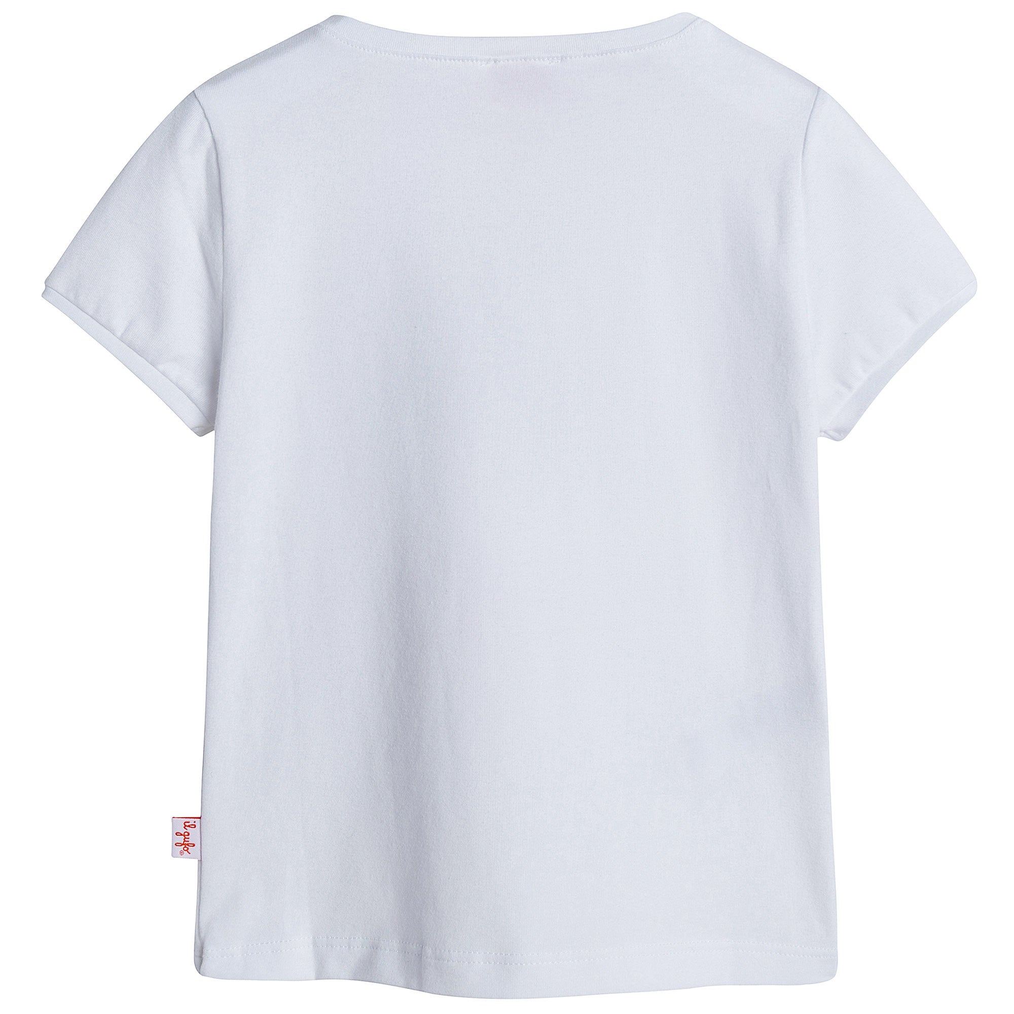 Girls White Cotton Jersey T-Shirt With Light Pink Bow - CÉMAROSE | Children's Fashion Store - 2