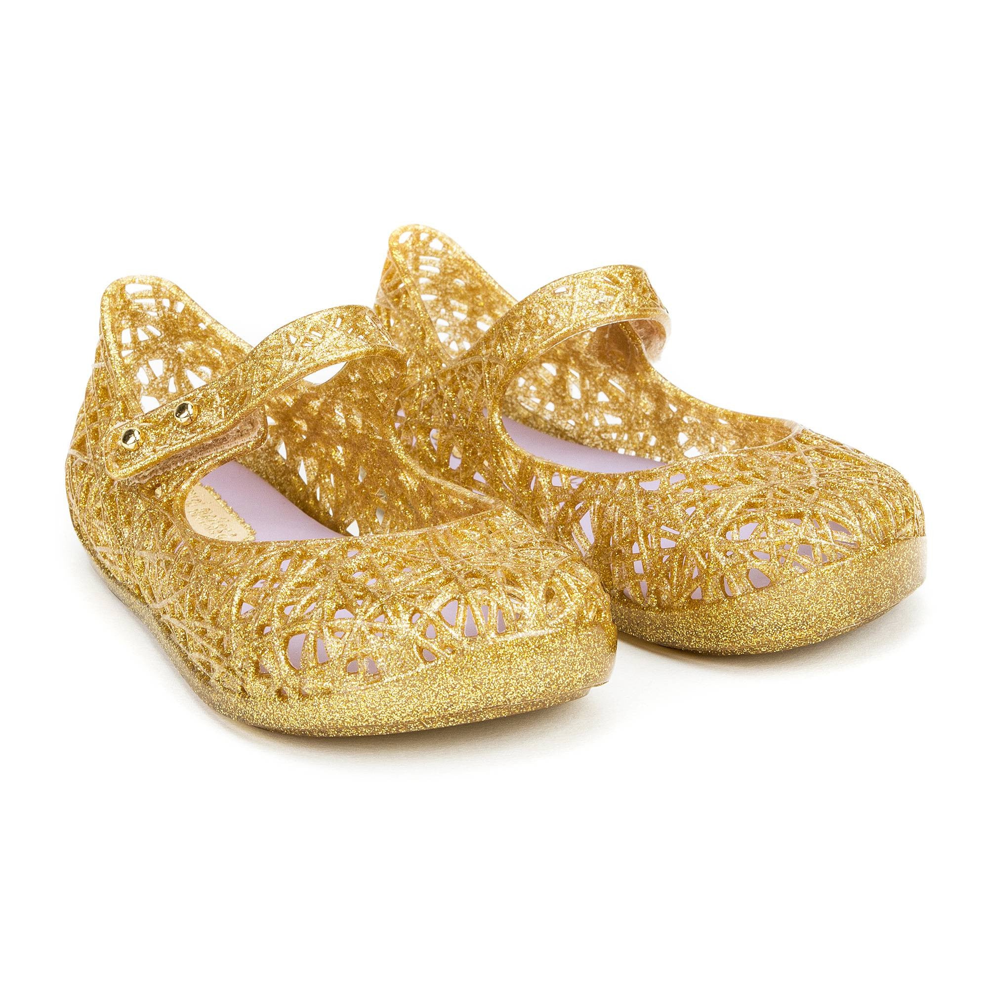 Girls Gold Nest Jelly Shoes
