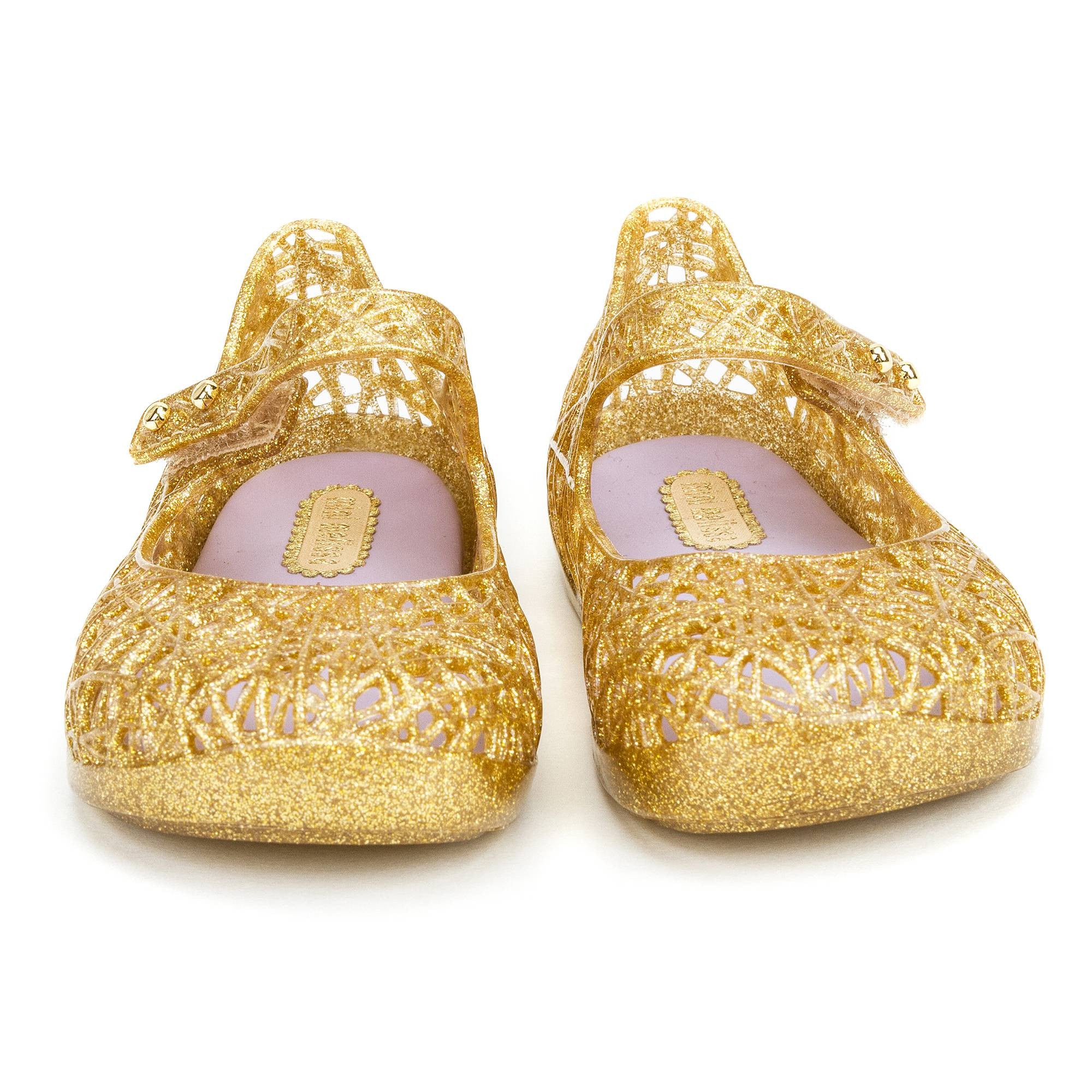 Girls Gold Nest Jelly Shoes