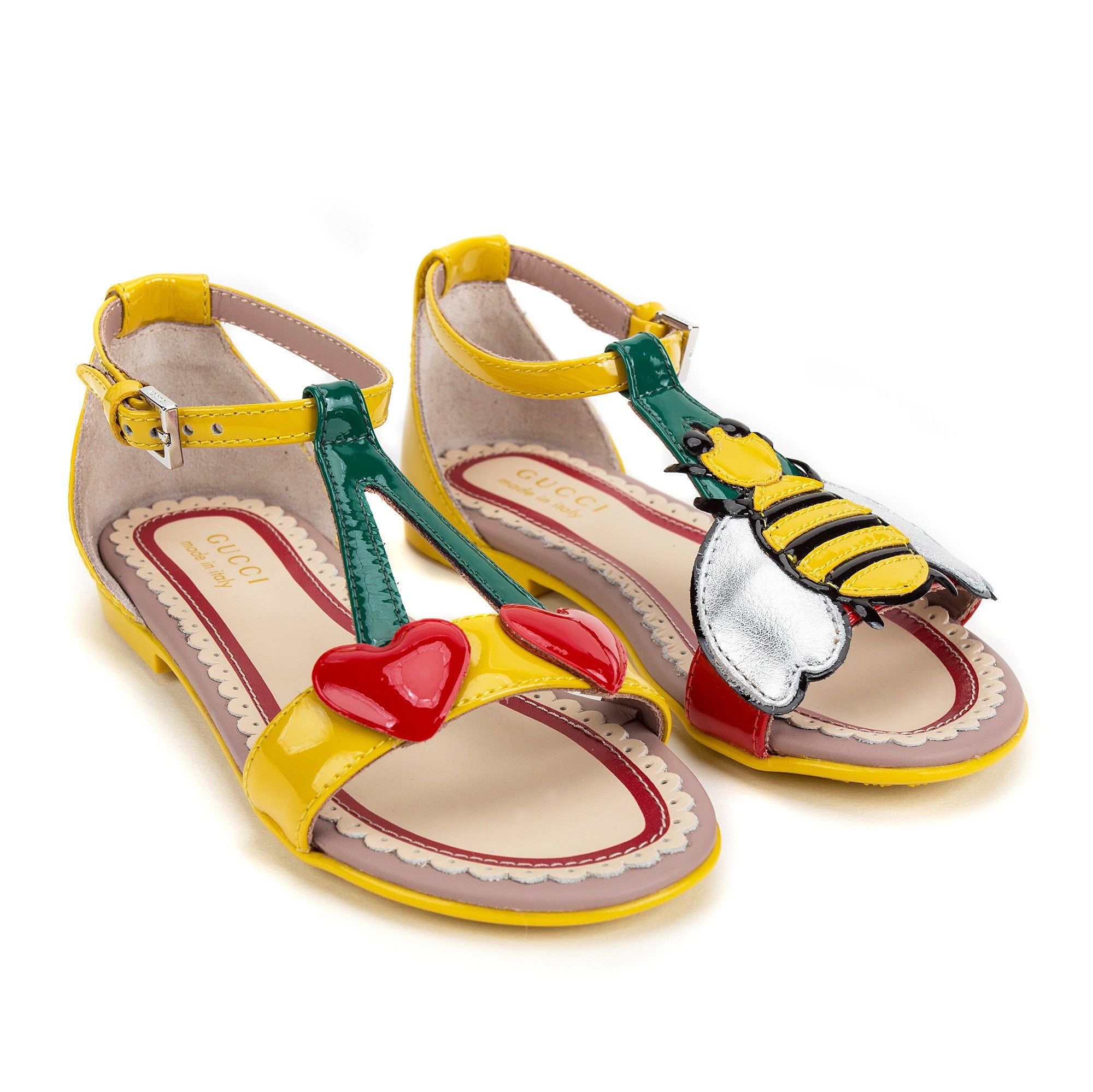 Girls Yellow Patent Leather Sandals