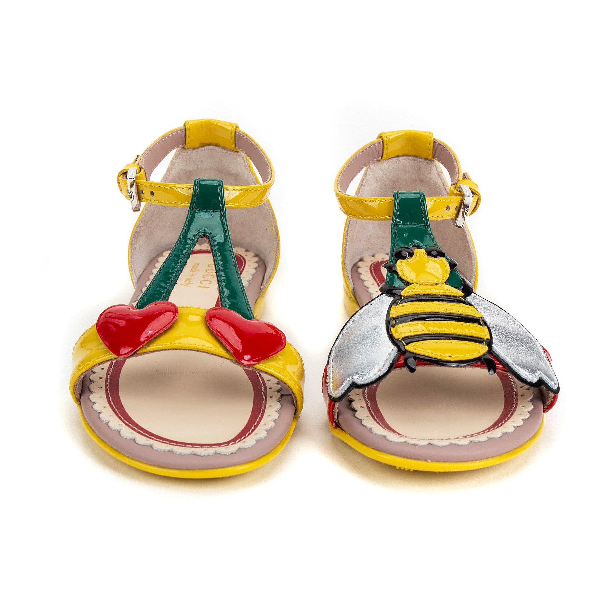 Girls Yellow Patent Leather Sandals