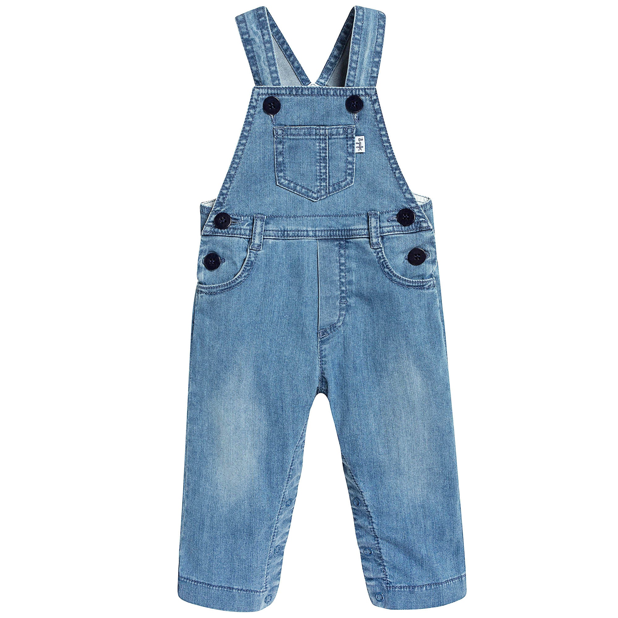 Baby Girls Blue Dungarees - CÉMAROSE | Children's Fashion Store - 1
