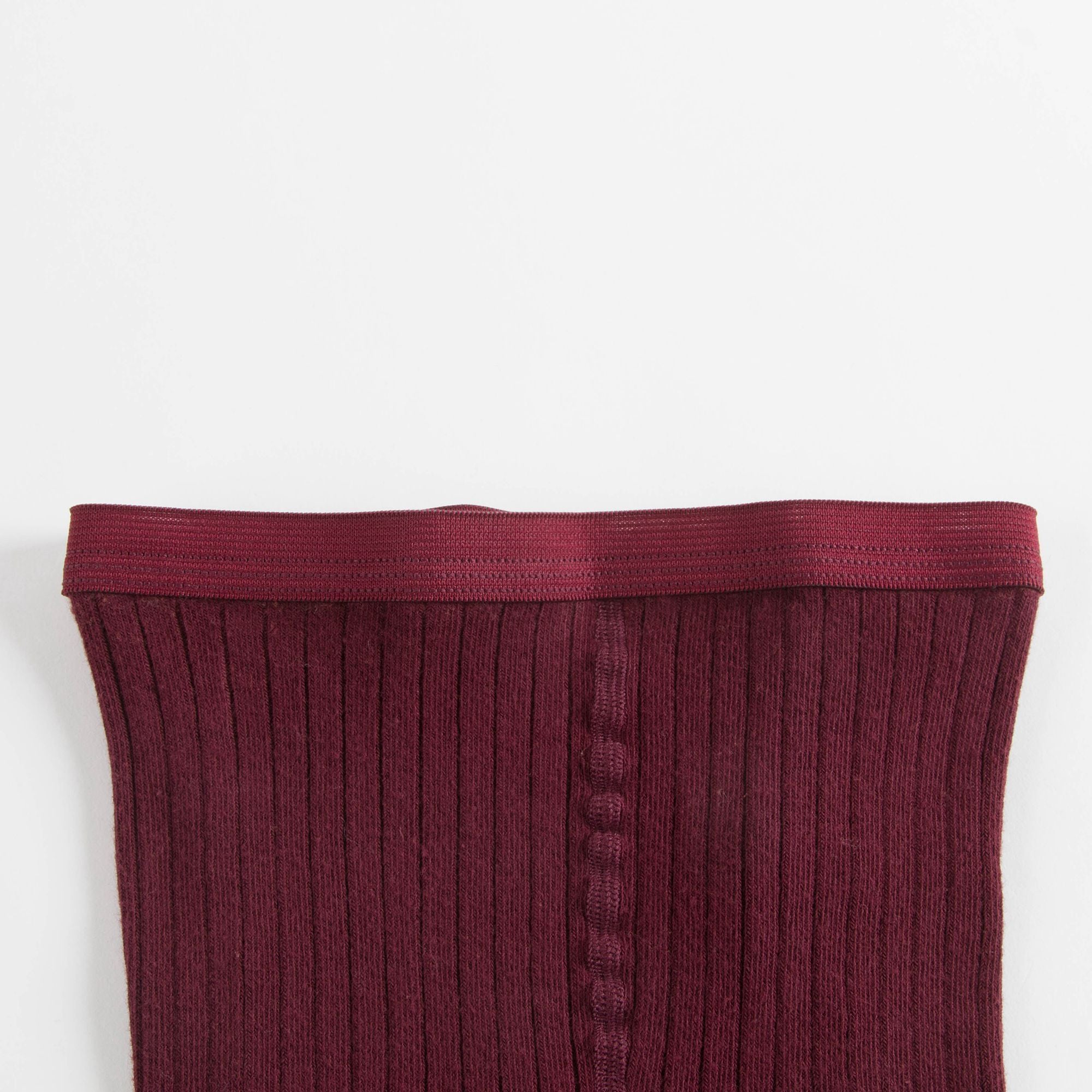 Girls Red Wine Ribbed Tights
