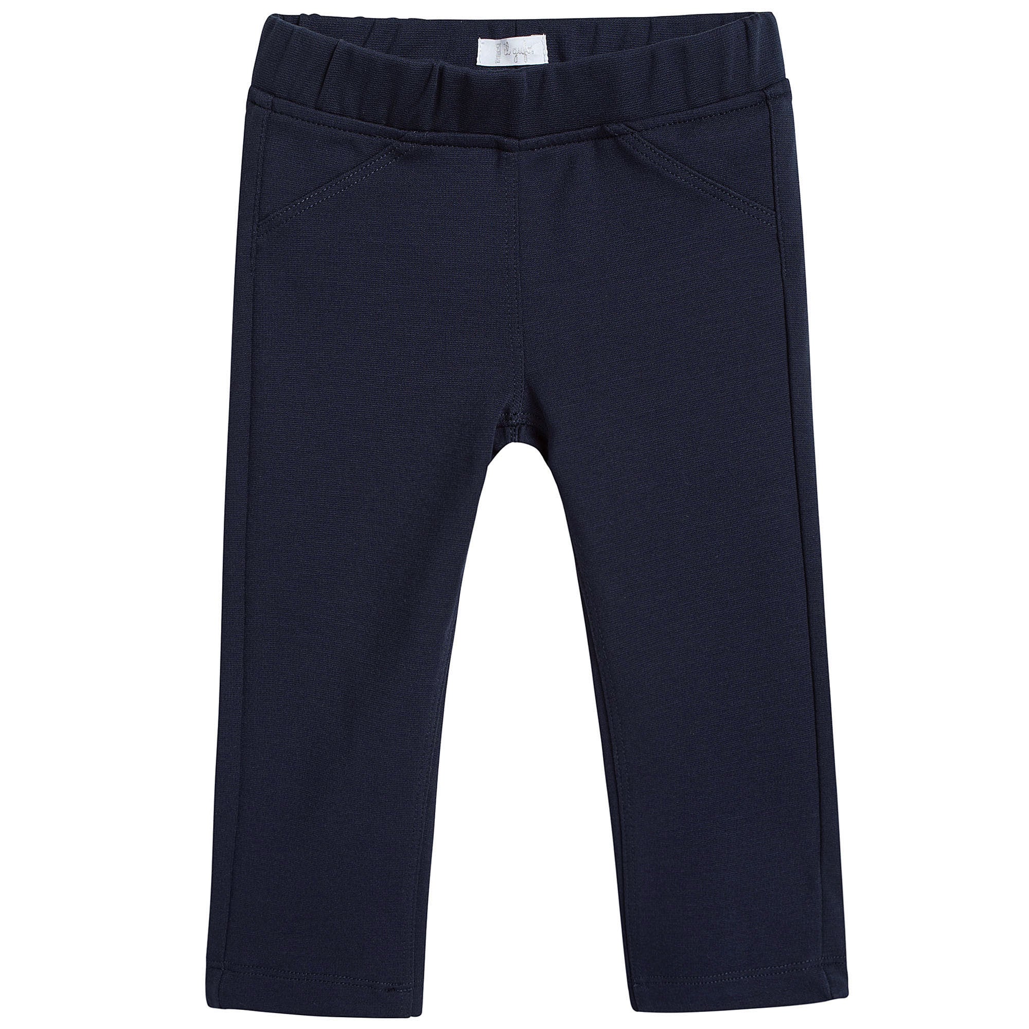 Girls Navy Blue jersey Trousers - CÉMAROSE | Children's Fashion Store - 1