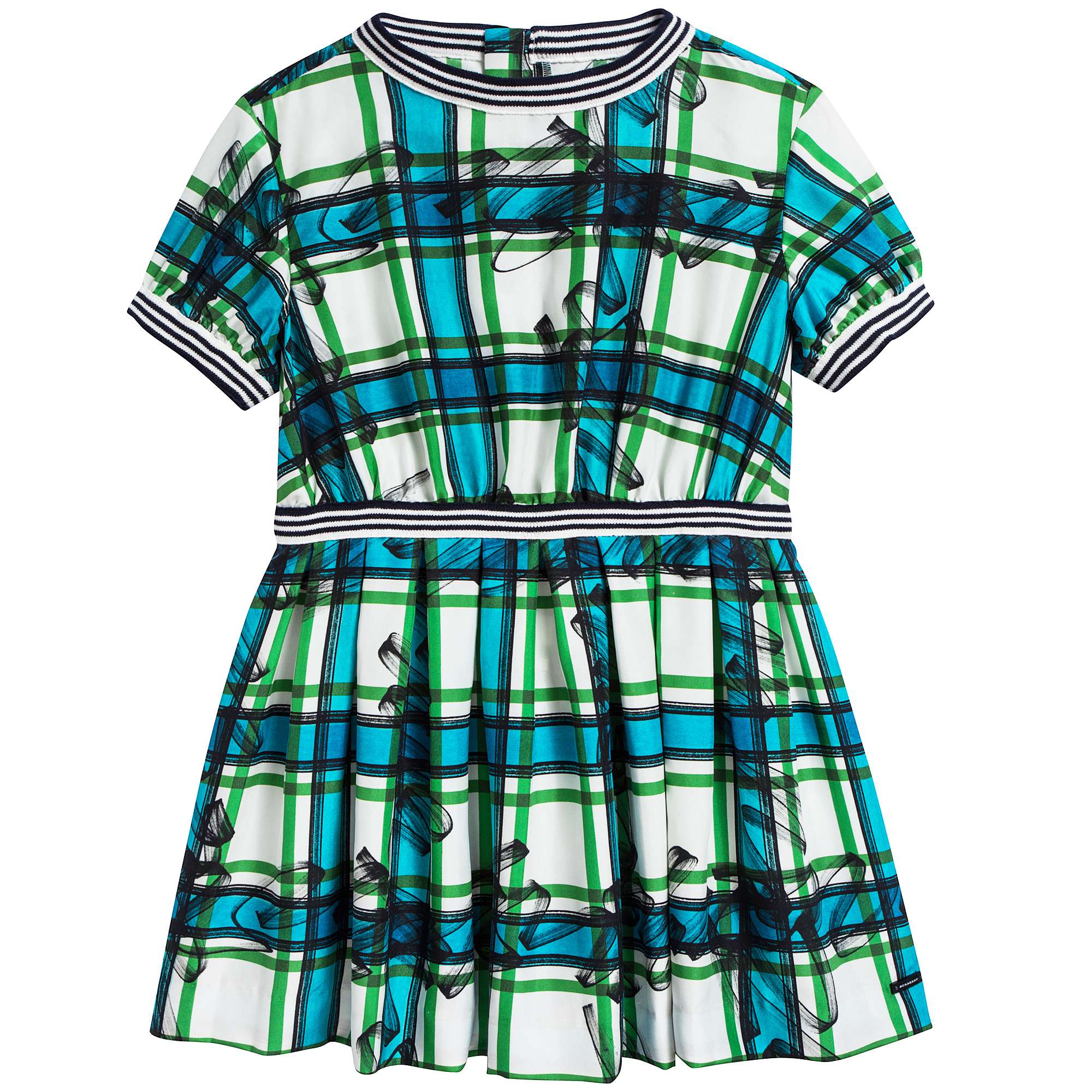 Girls Aqua Blue Mulberry Silk Dress