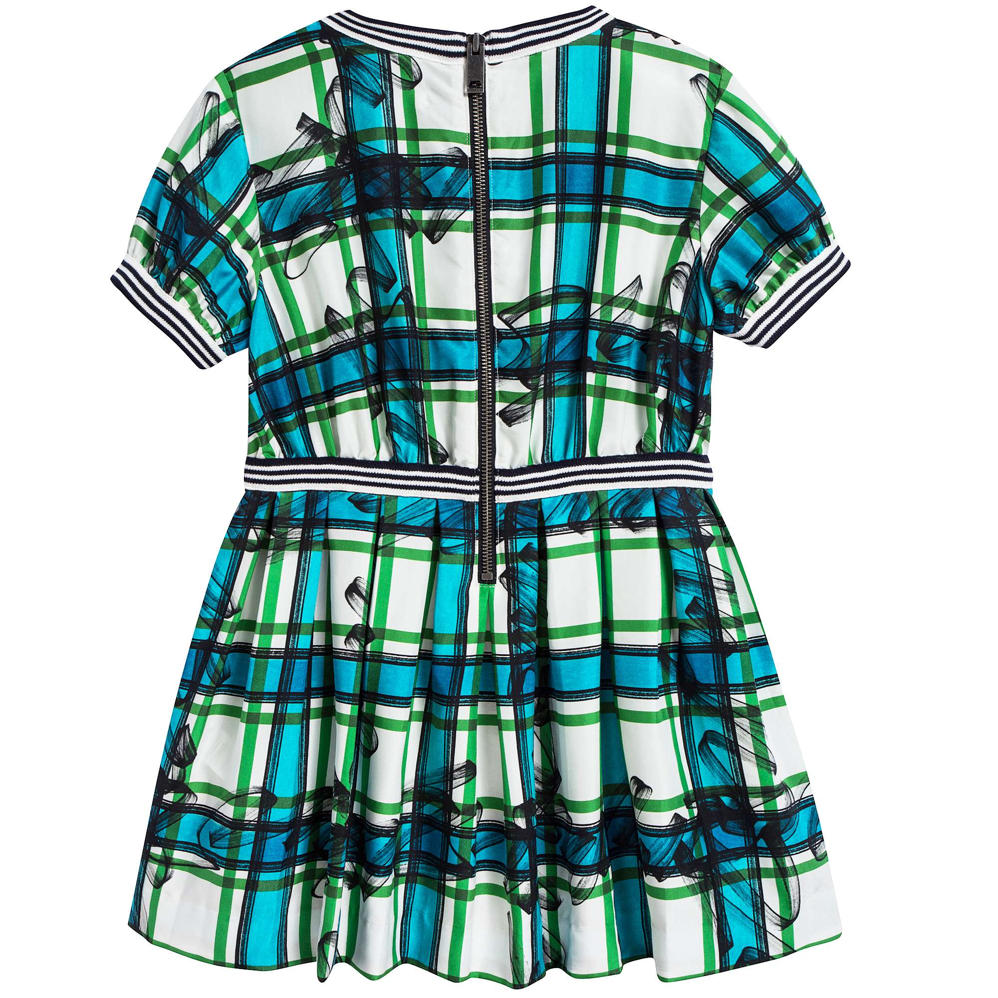 Girls Aqua Blue Mulberry Silk Dress