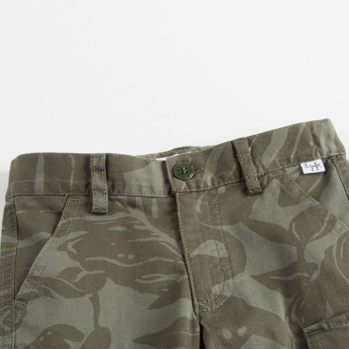 Short vert camouflage pour garçons