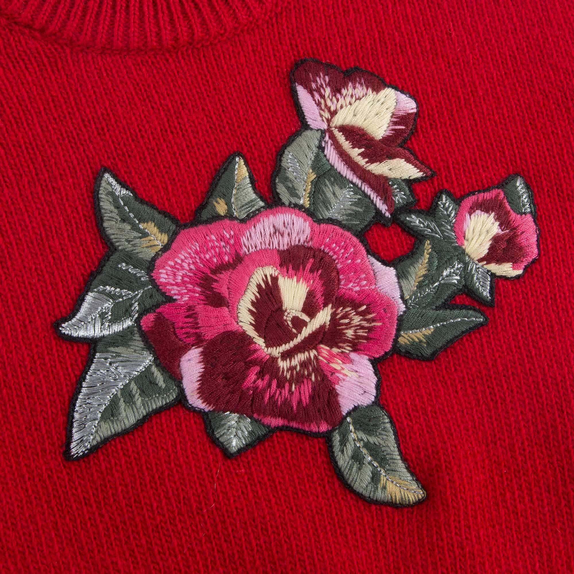 Girls Dark Red Wool Knitted Sweater