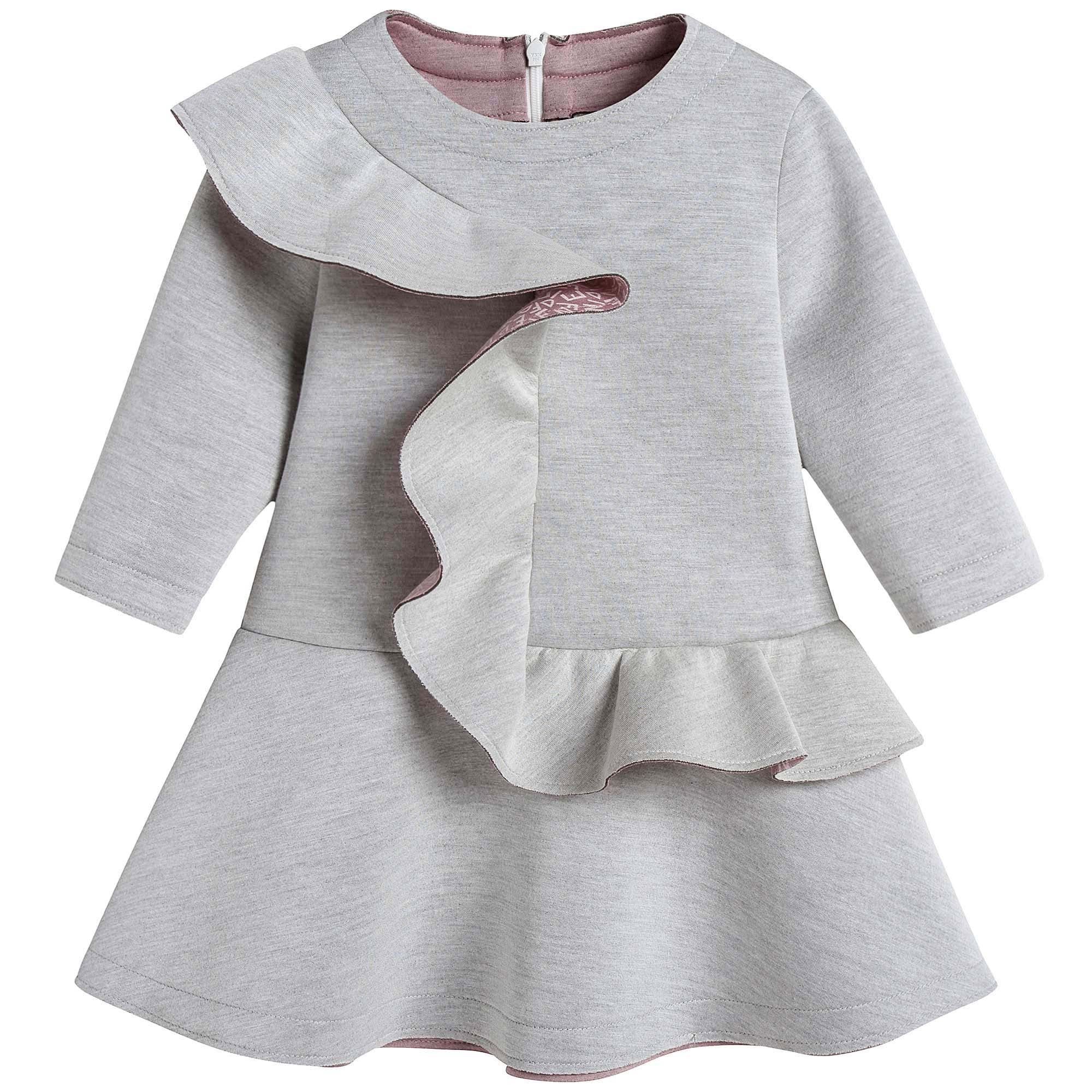Girls White Modal Ruffle Trims Dress - CÉMAROSE | Children's Fashion Store - 1