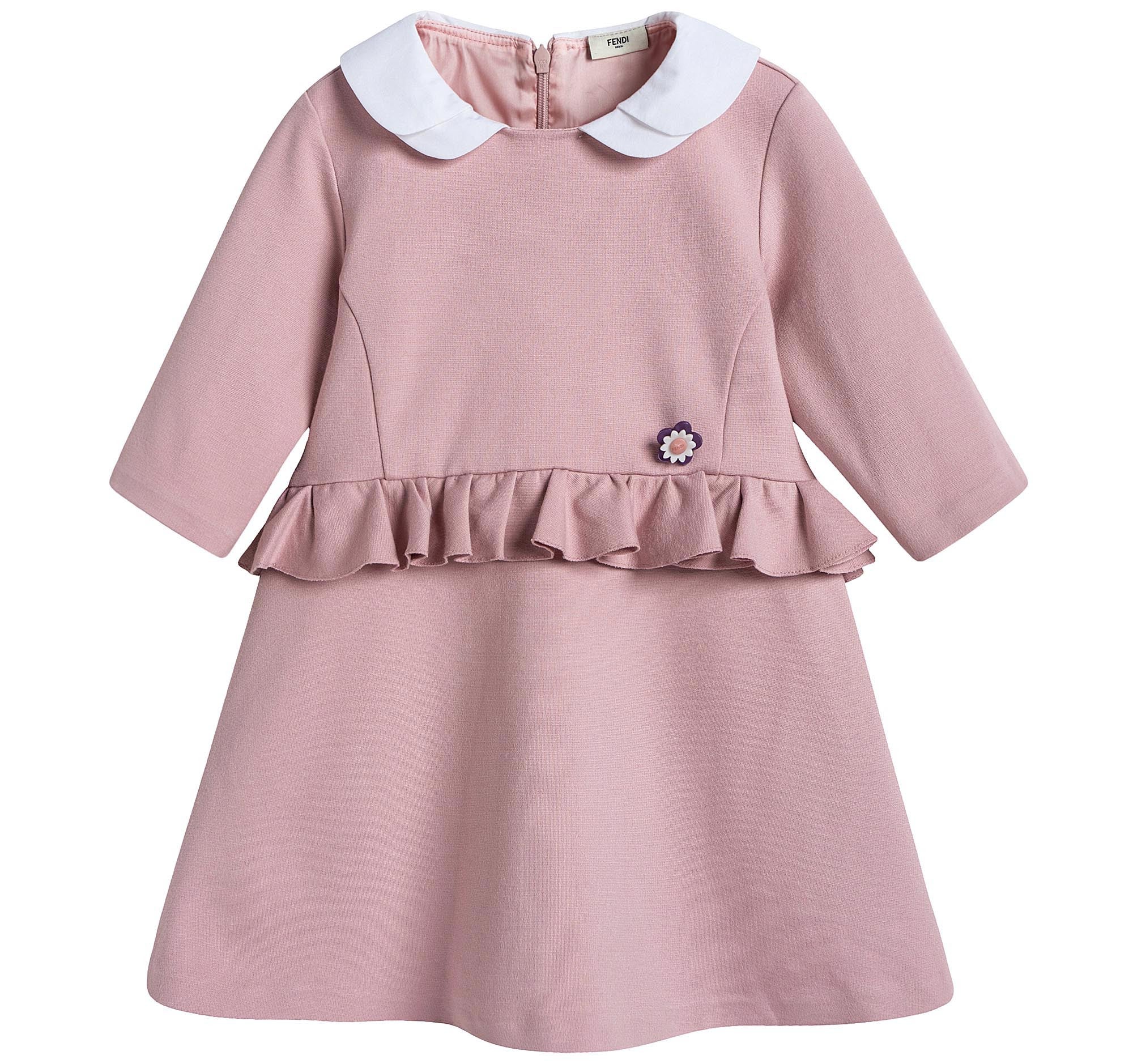 Girls Light Pink Woven Ruffled Waisted Dress - CÉMAROSE | Children's Fashion Store - 1