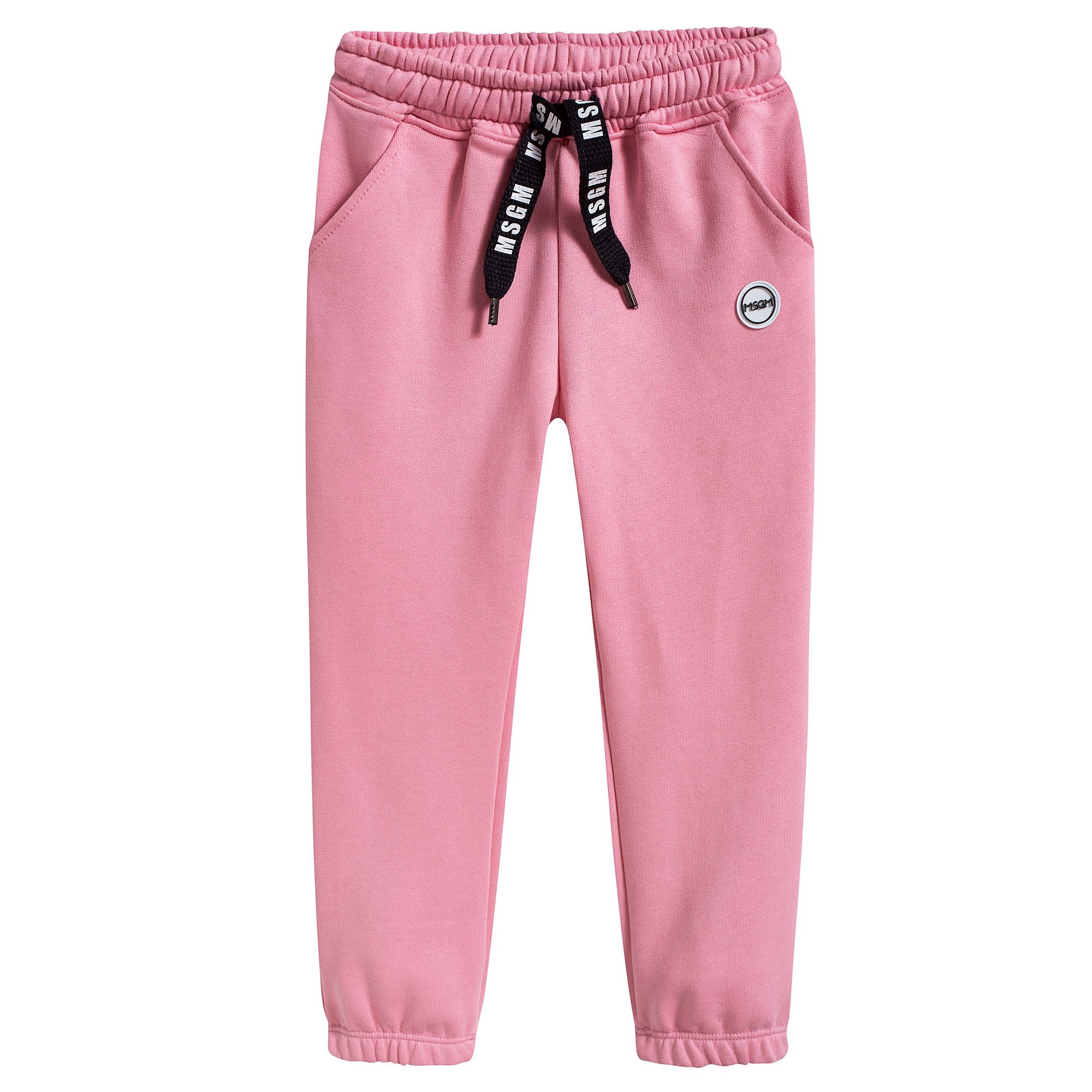 Girls Pink Cotton Tracksuit Trousers