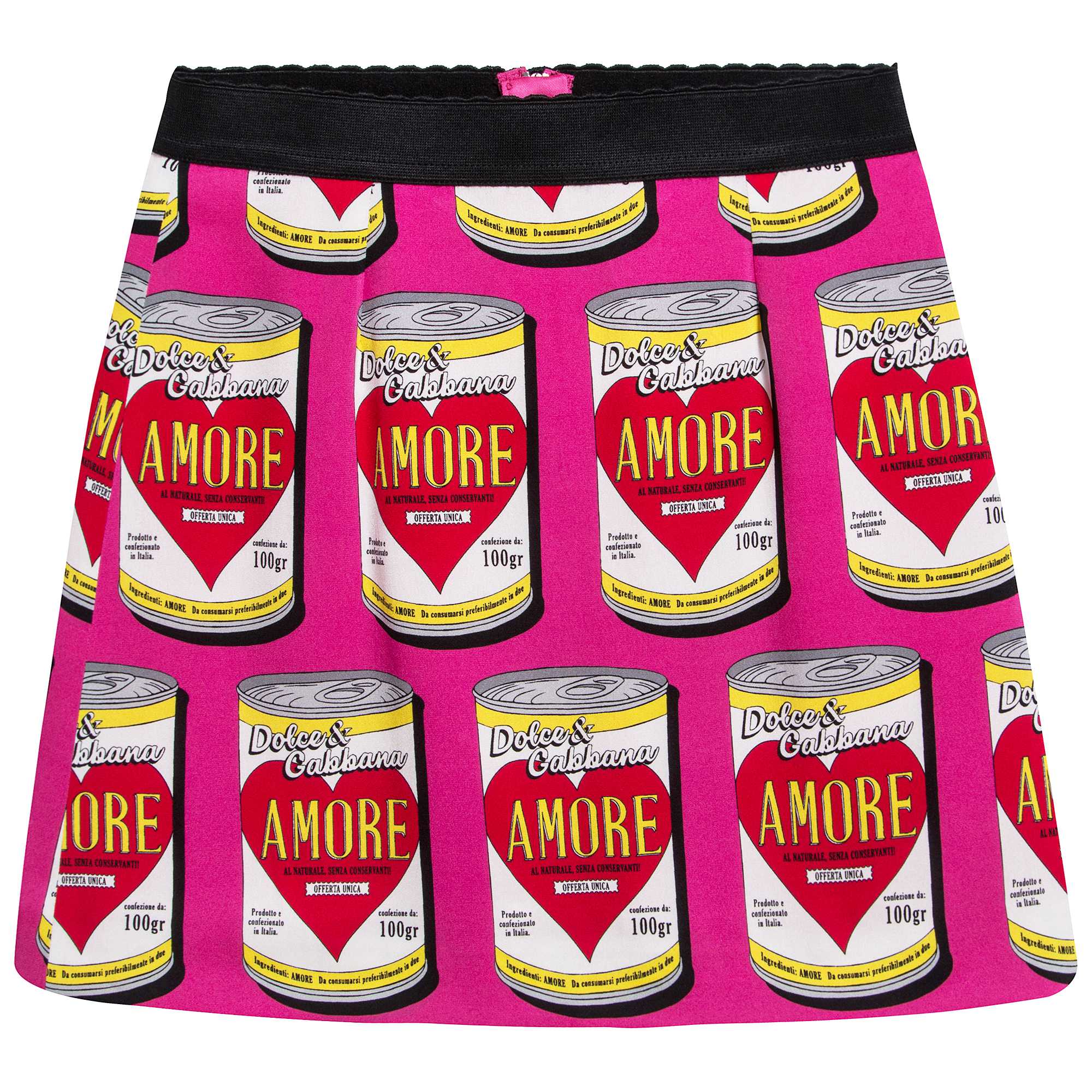 Girls Pink Cans Printed Skirt