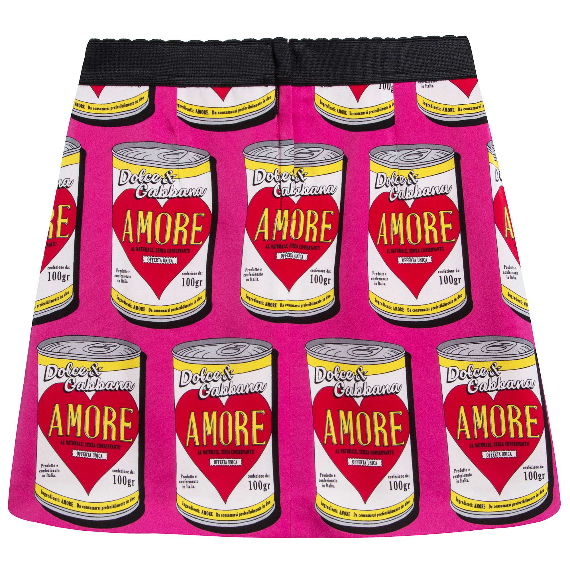 Girls Pink Cans Printed Skirt