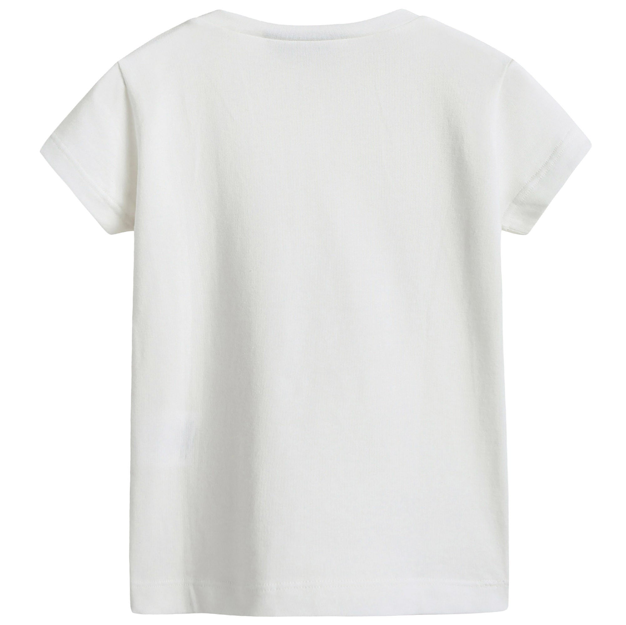 Girls White T-shirt with gold small diamond