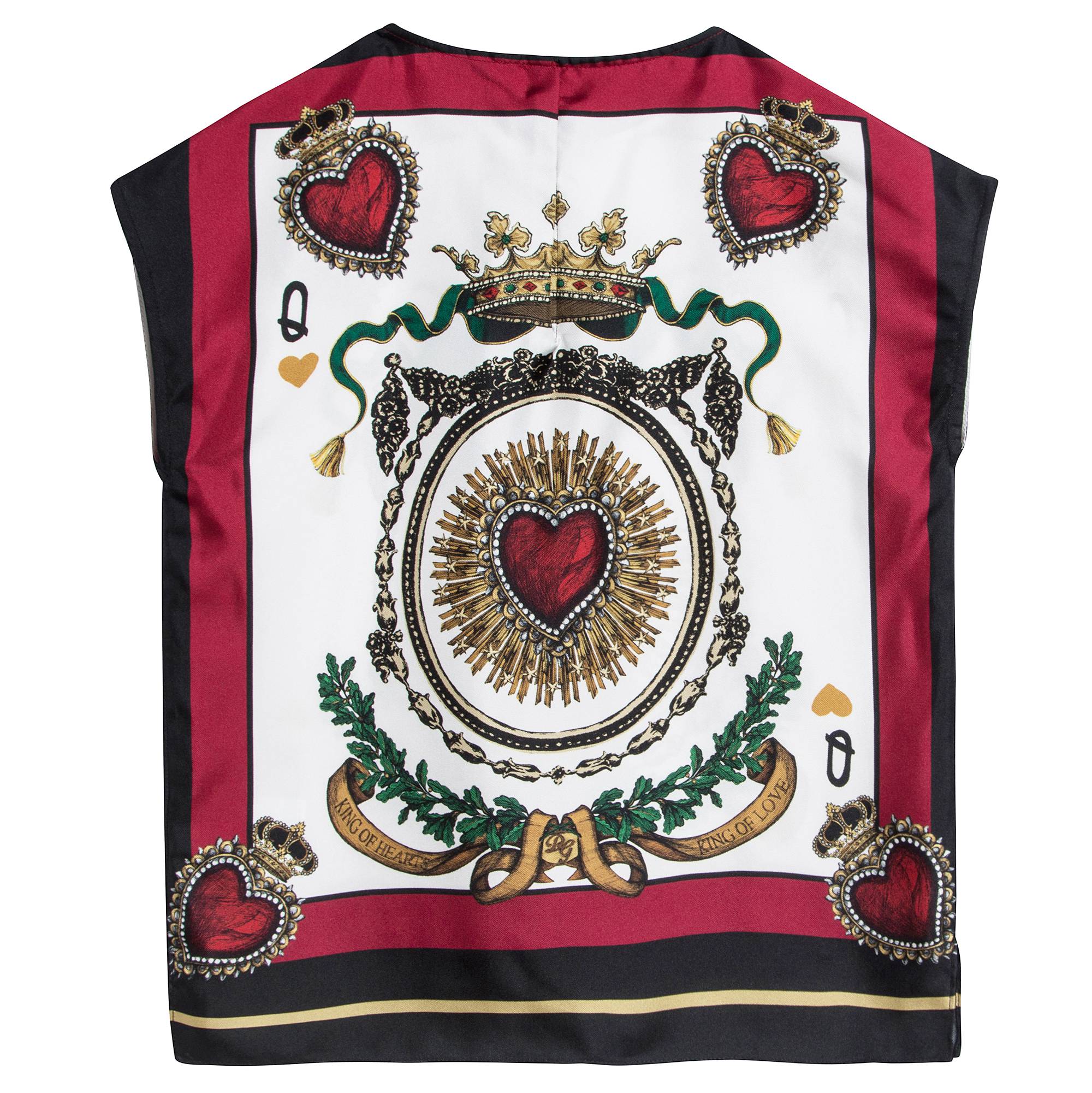 Girls Black Poker Printed Silk Cloak