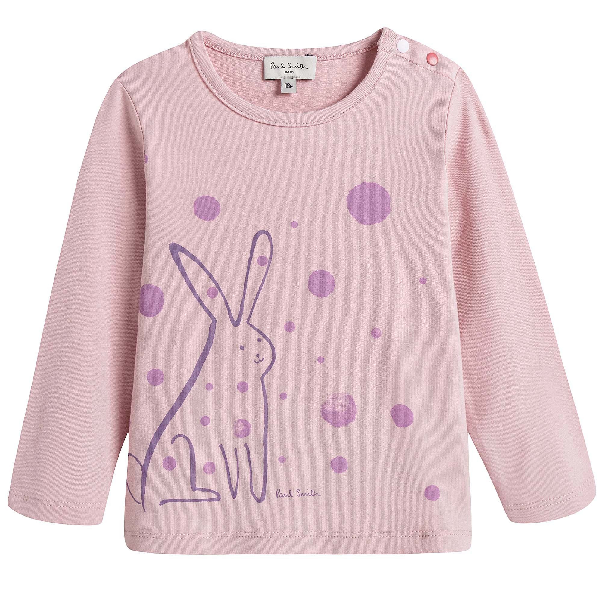 Baby Girls Pink Fancy Printed Trims T-Shirt - CÉMAROSE | Children's Fashion Store - 1