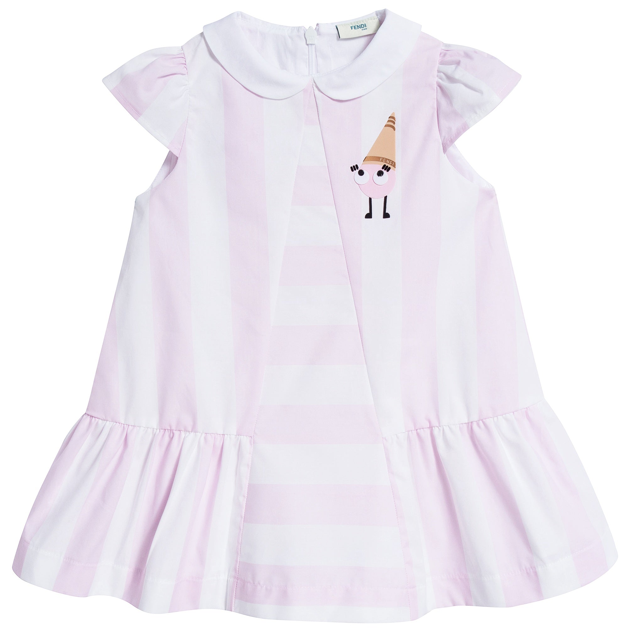 Baby Girls White & Pink Cotton Dress