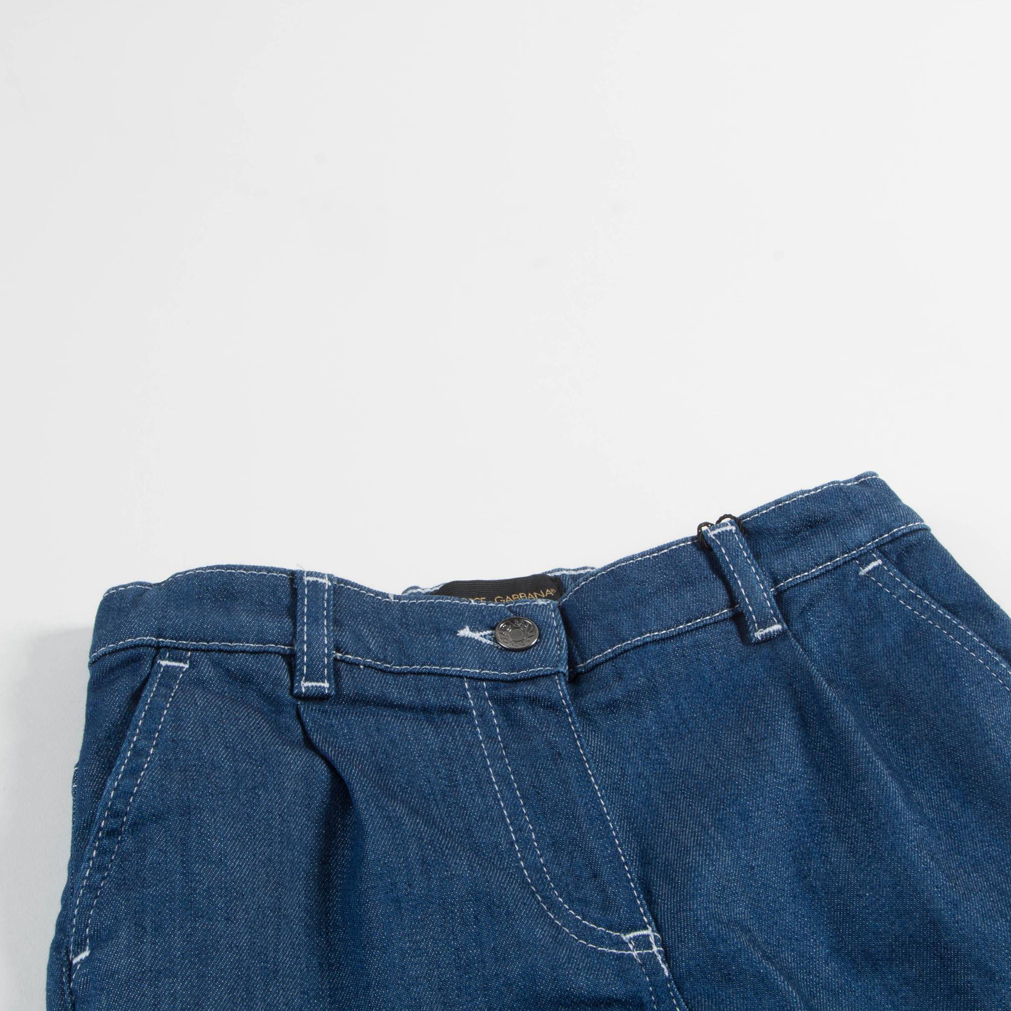Girls Blue Scurissimo Cotton Broad Leg Pants