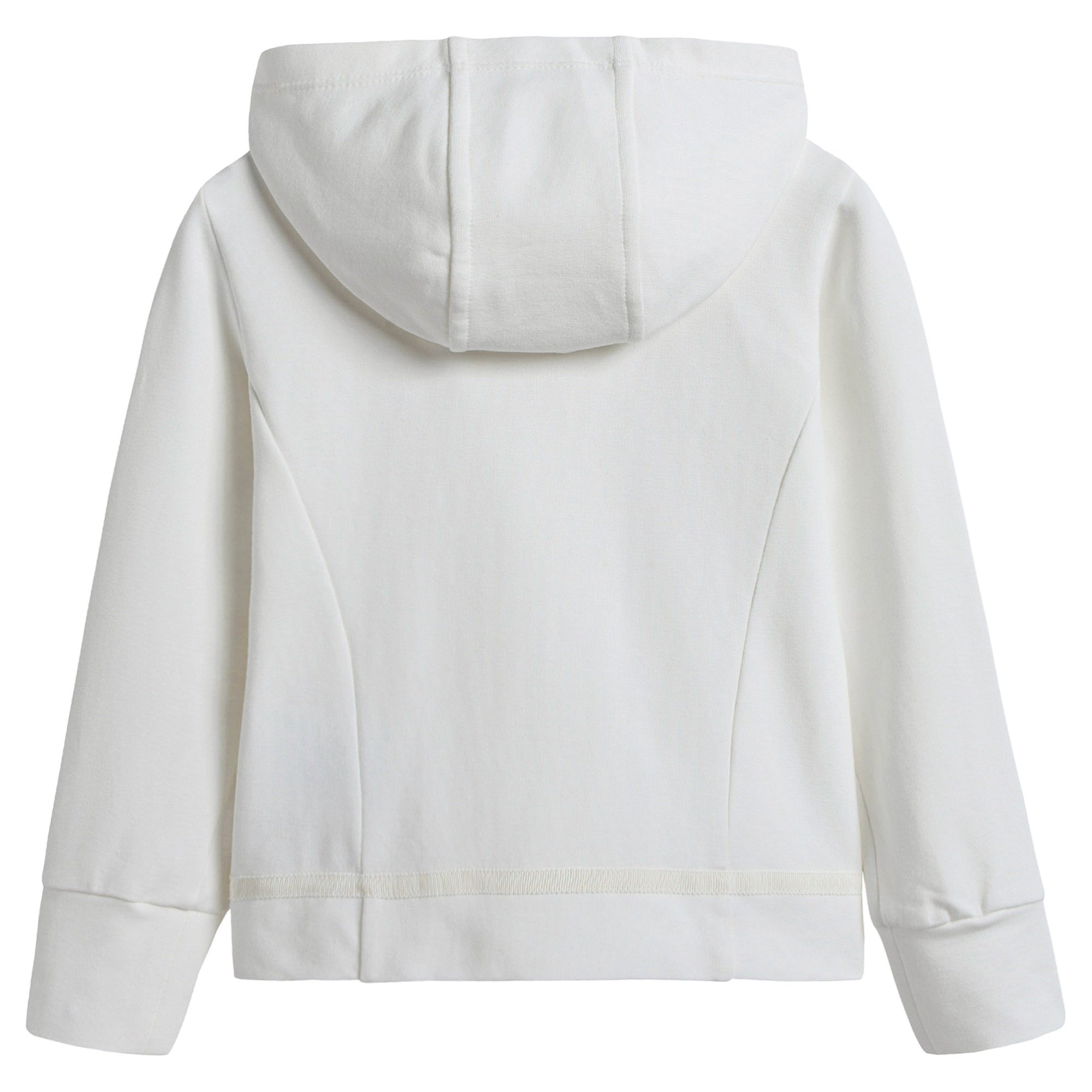 Girls Ivory Cotton Hooded Cardigan
