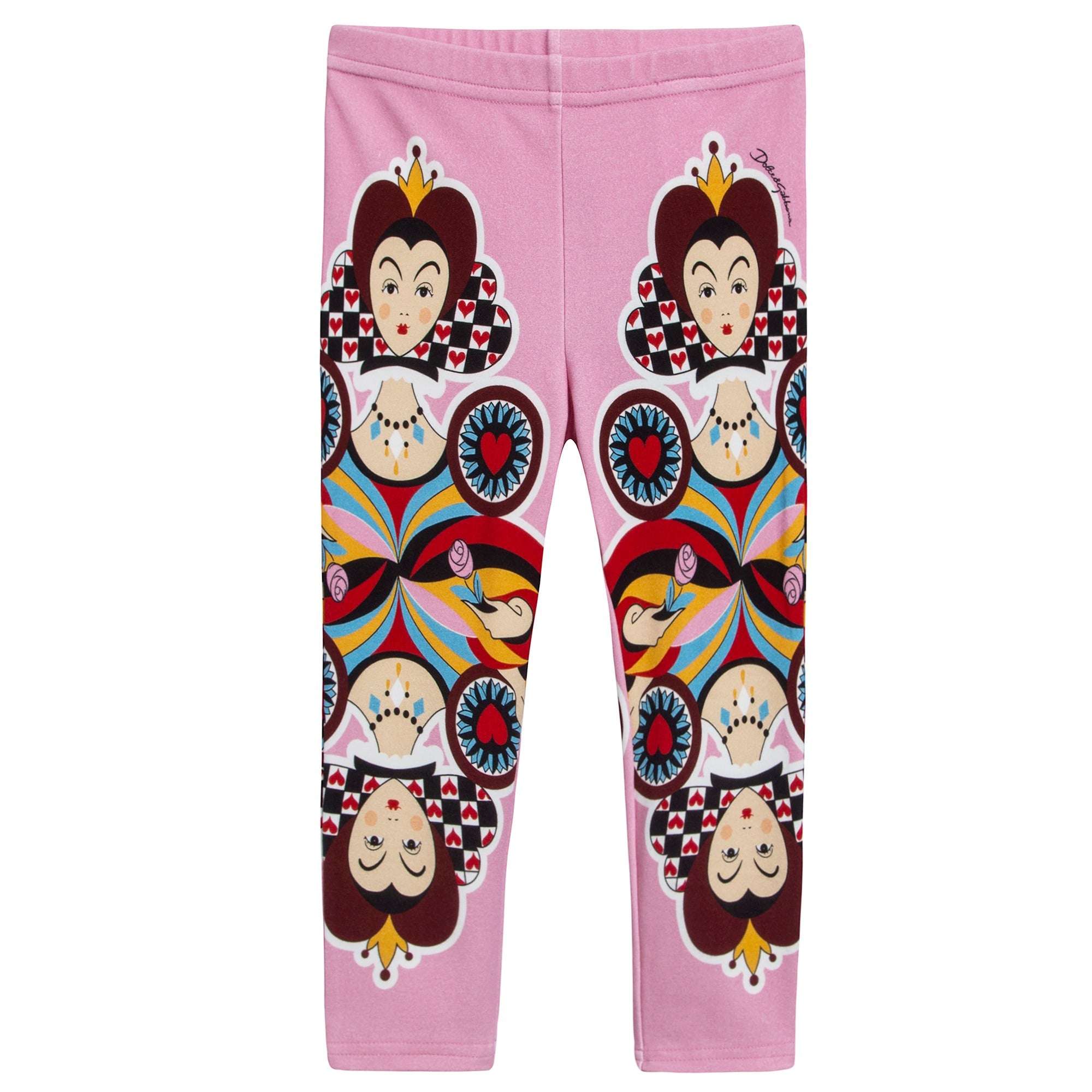 Baby Girls Pink Printed Cotton Leggings