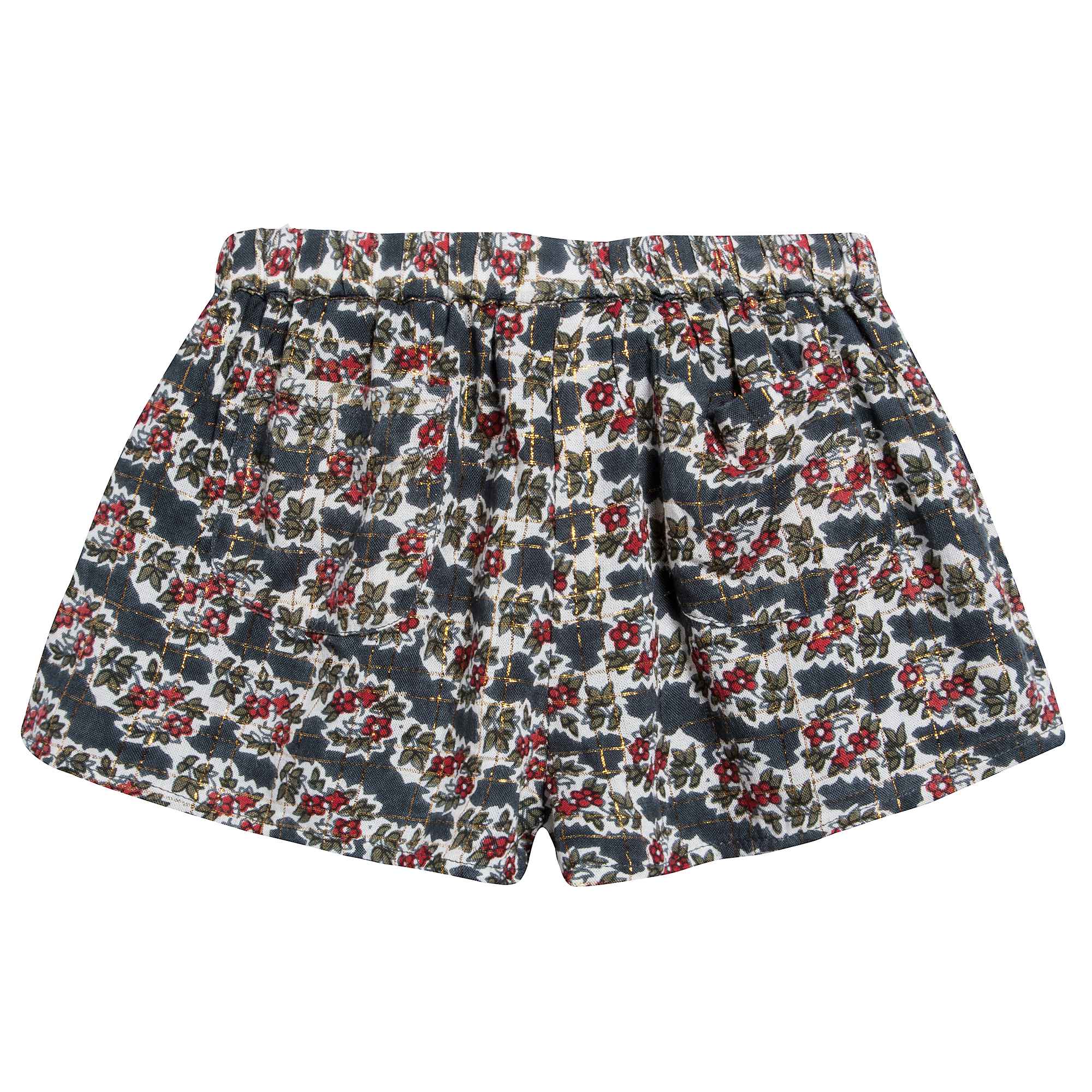 Girls Multicolor Indian Flowers Cotton Shorts