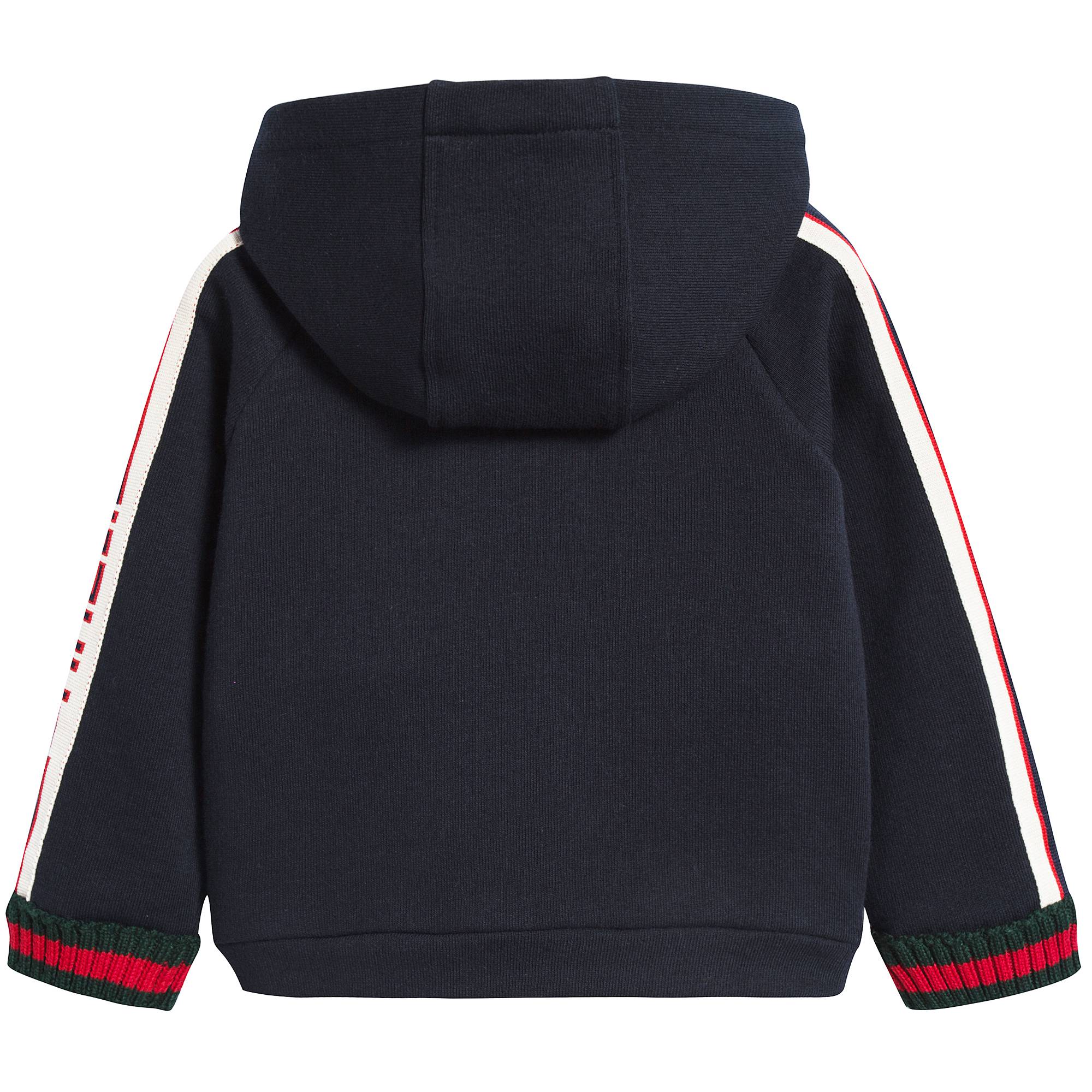 Baby Navy Blue Cotton Zip-up Top