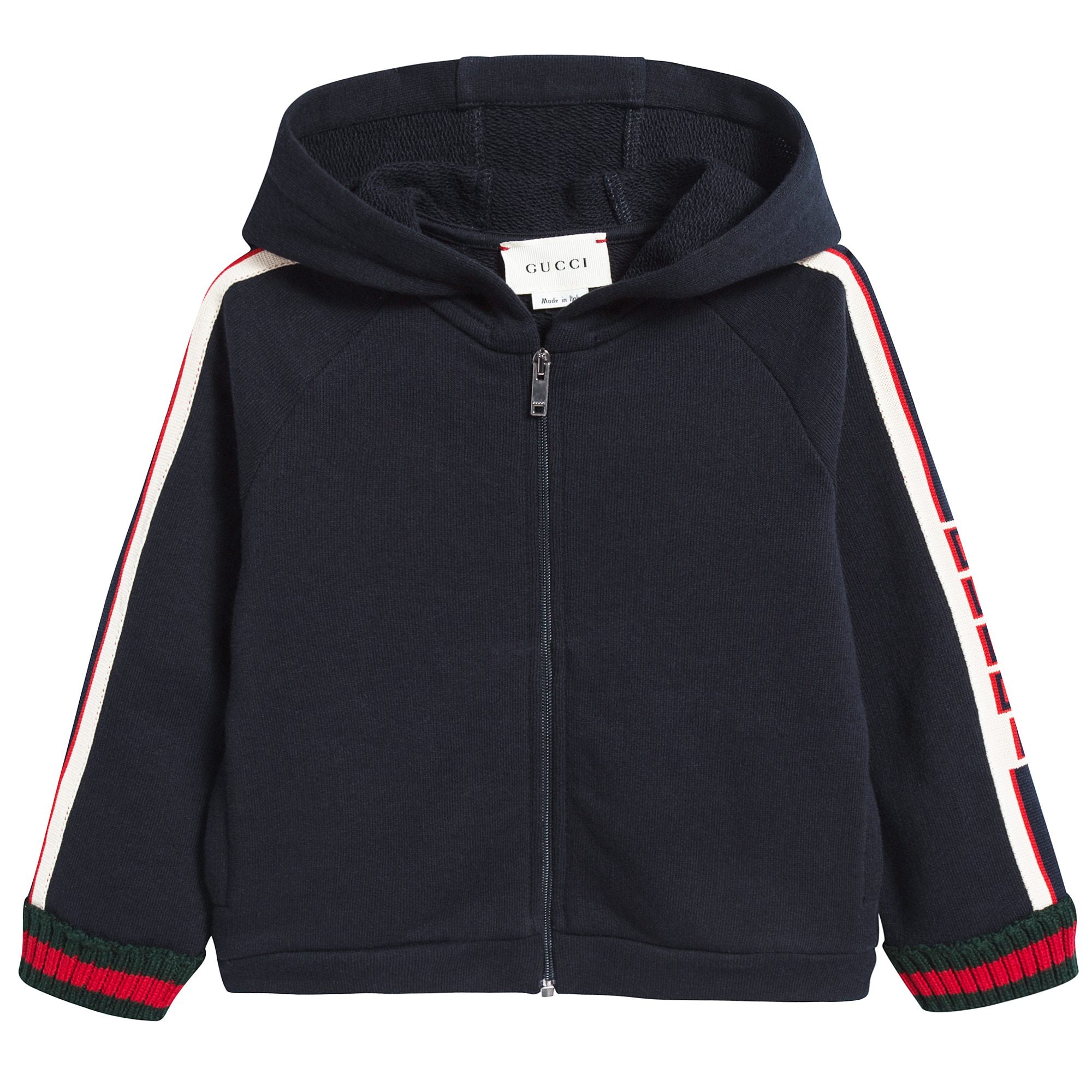 Baby Navy Blue Cotton Zip-up Top
