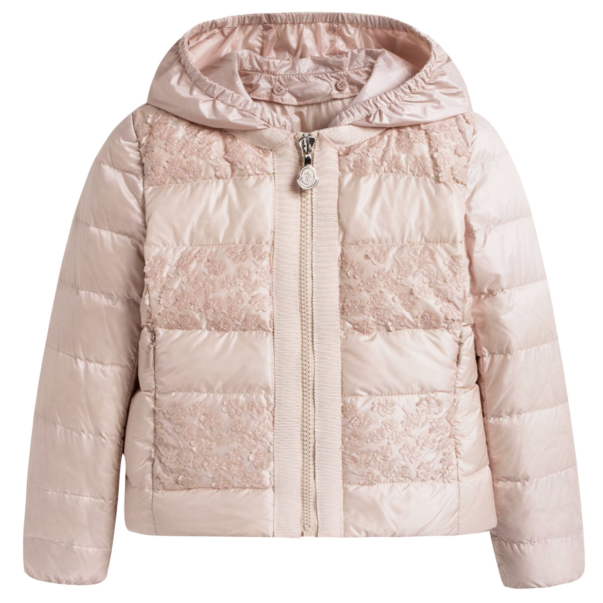 Girls Pink Patch Trims Down Padded Jacket
