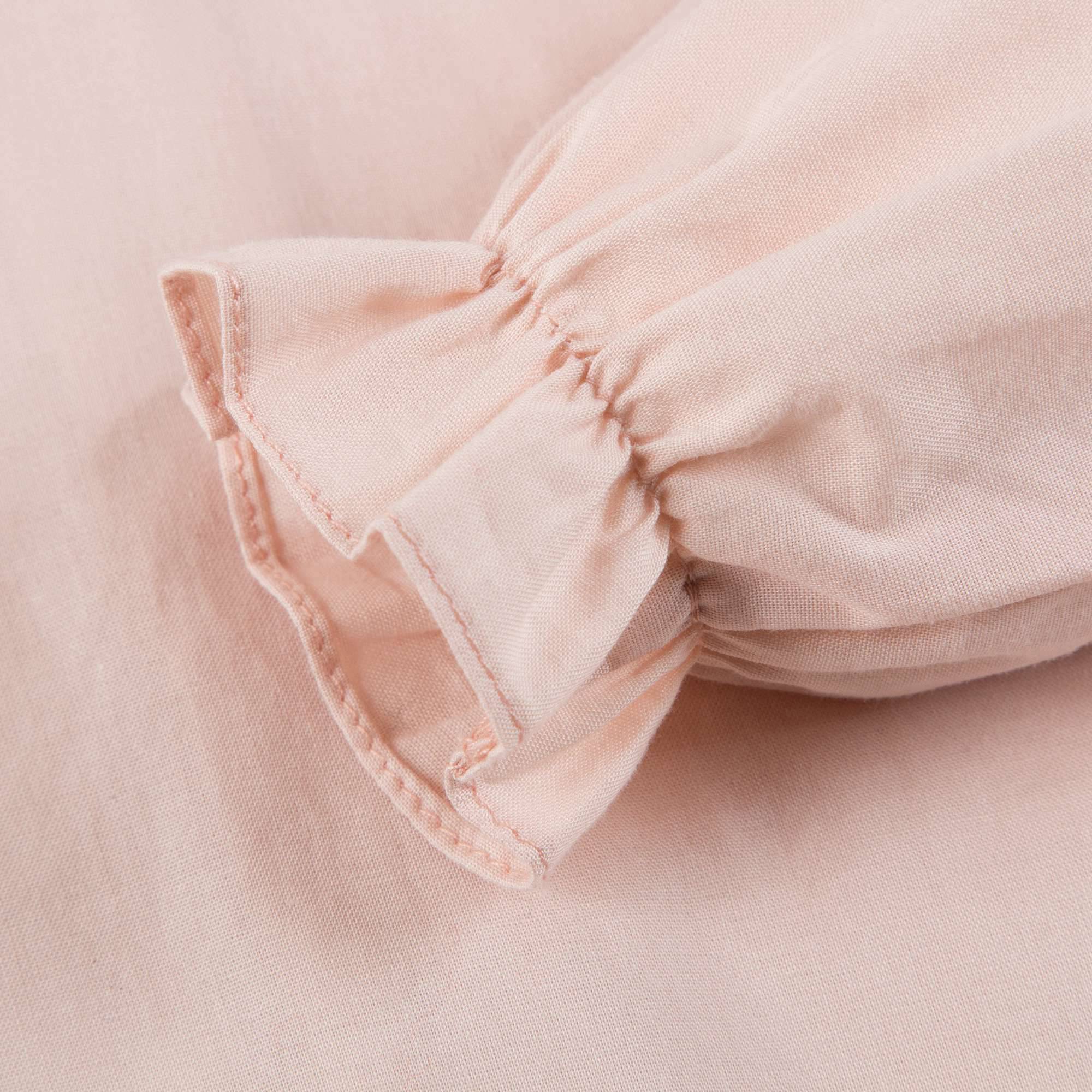 Girls Light Pink Cotton Blouse With Collar
