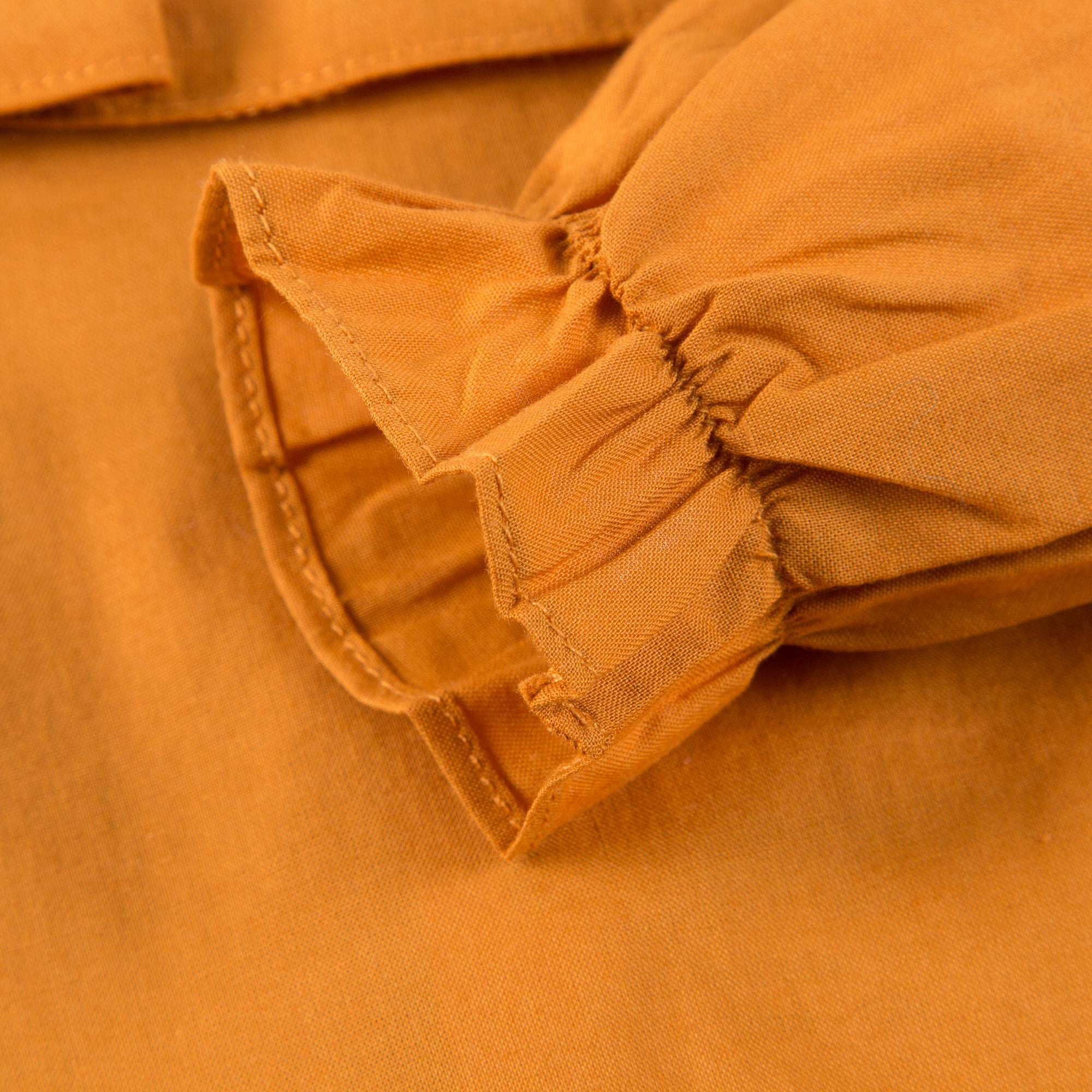 Girls Yellow Cotton Blouse With Collar