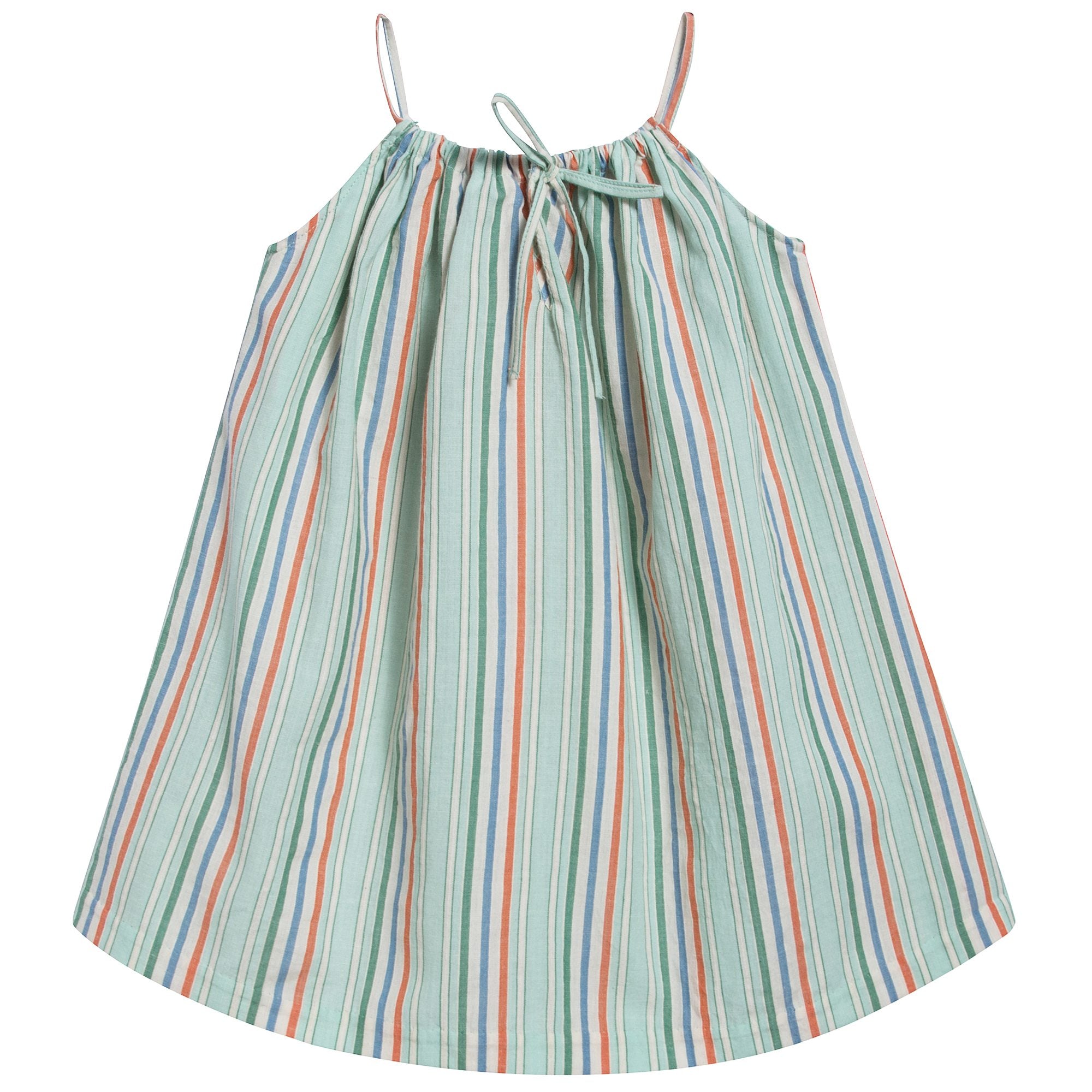 Baby Girls Multi Stripe Cotton Woven Dress